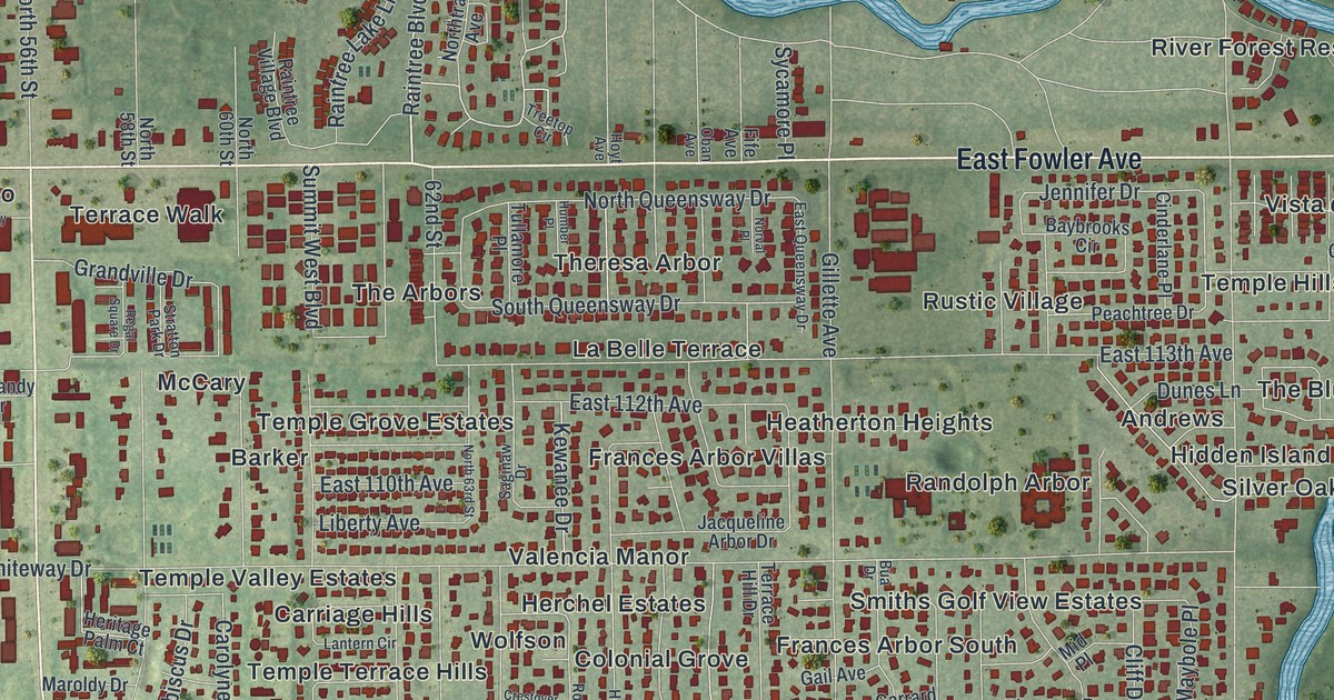 Map of Temple Terrace, Florida