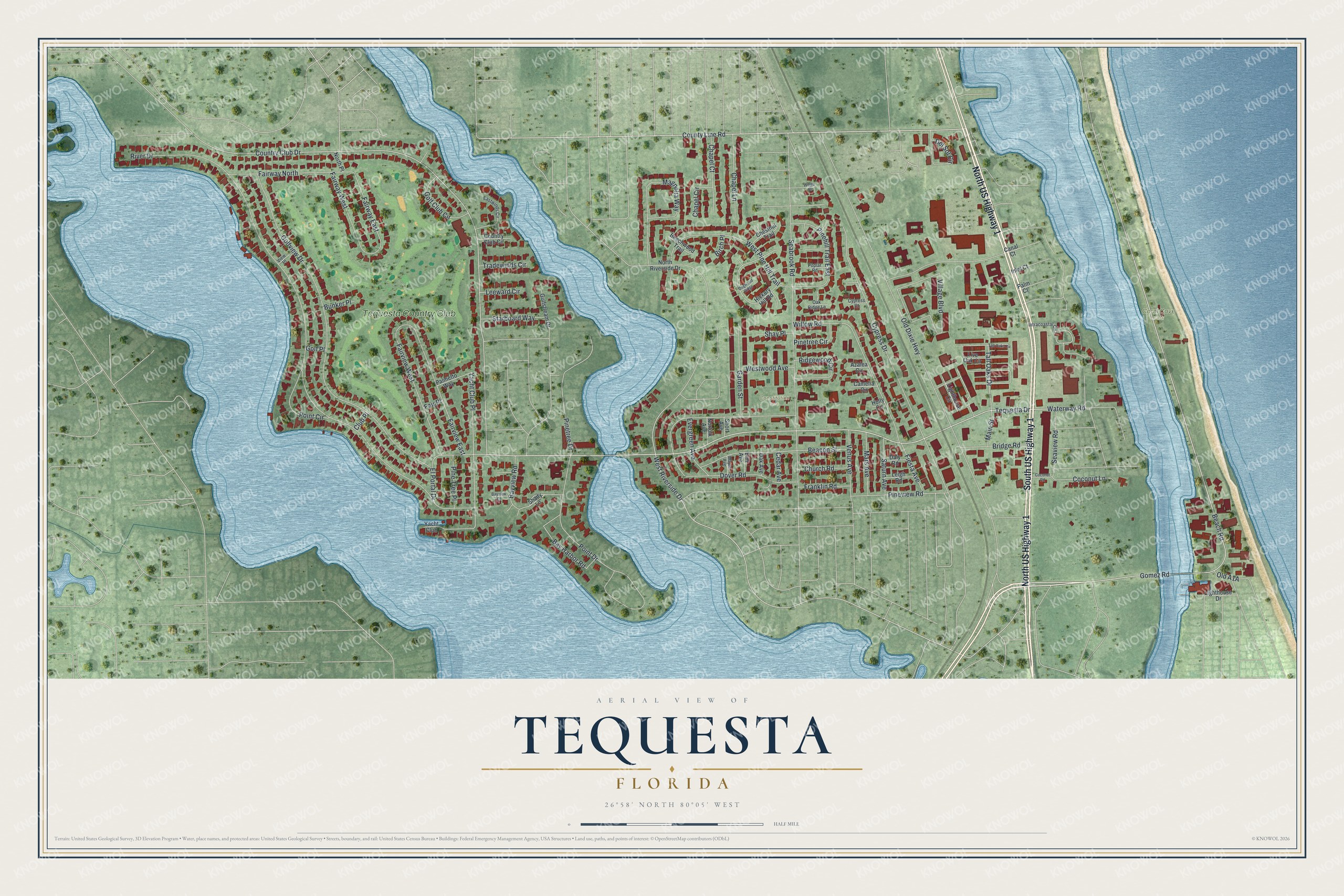 Watermarked full-map preview of Tequesta, Florida