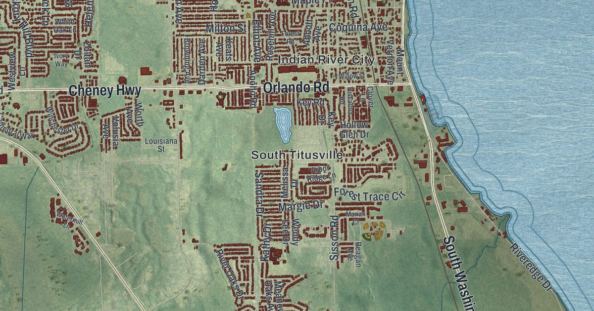 Map of Titusville, Florida
