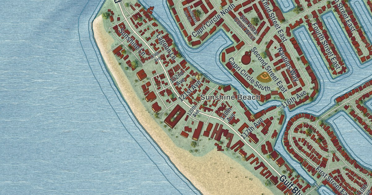 Map of Treasure Island, Florida