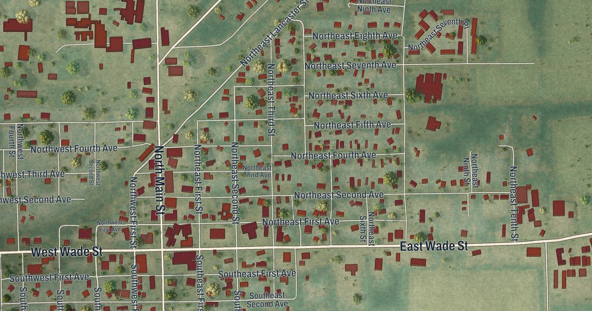 Map of Trenton, Florida