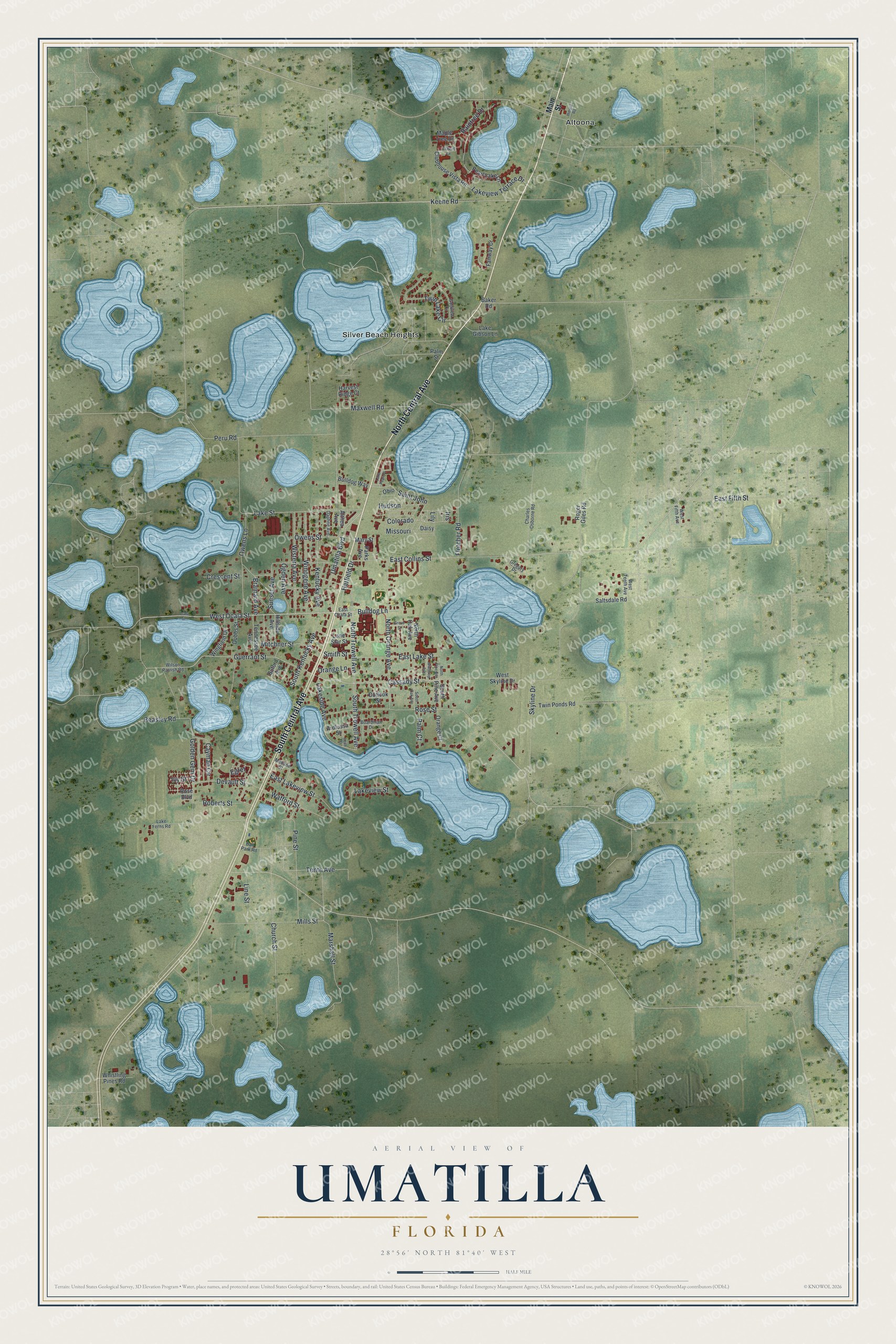 Watermarked full-map preview of Umatilla, Florida