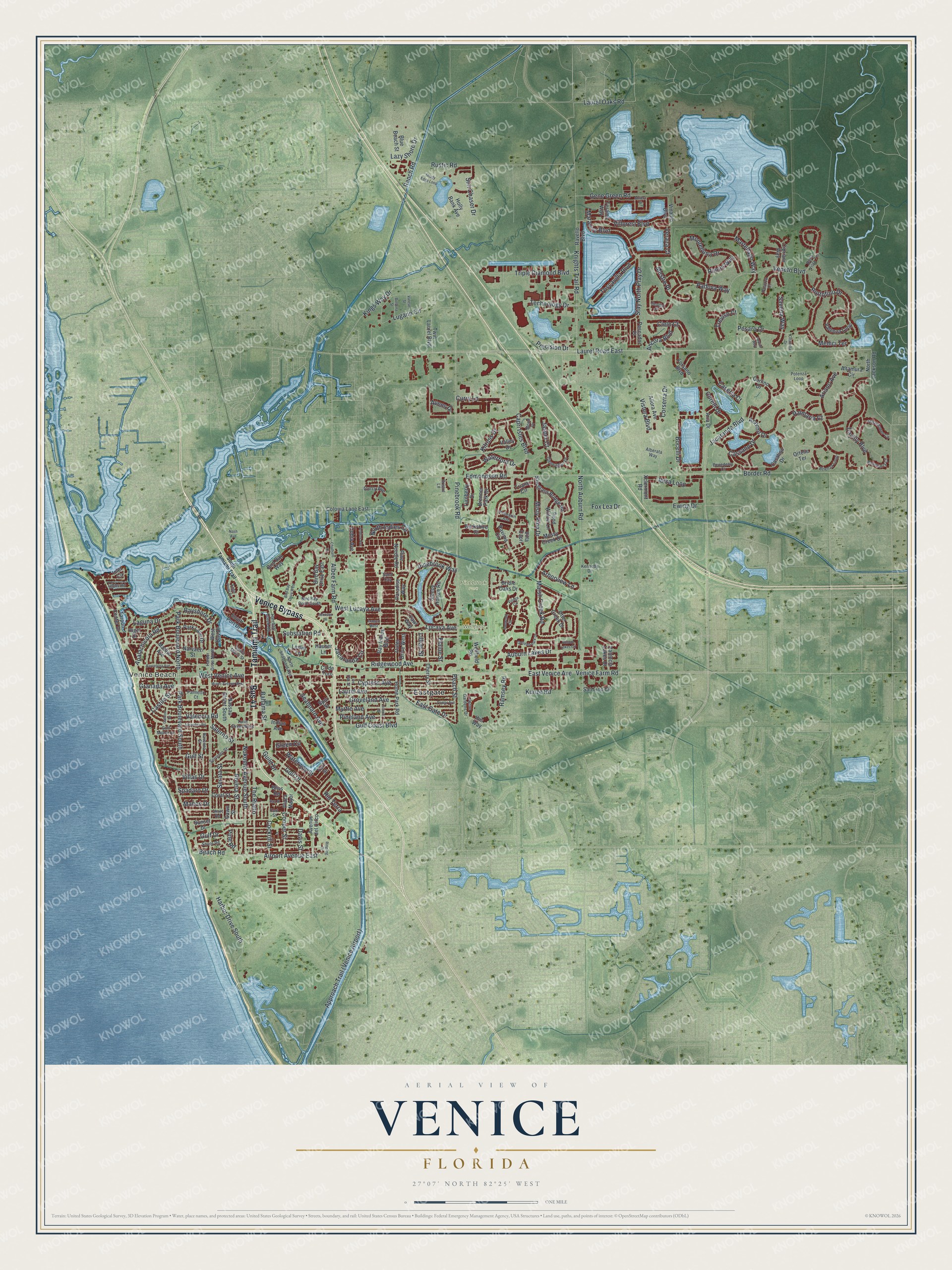 Watermarked full-map preview of Venice, Florida
