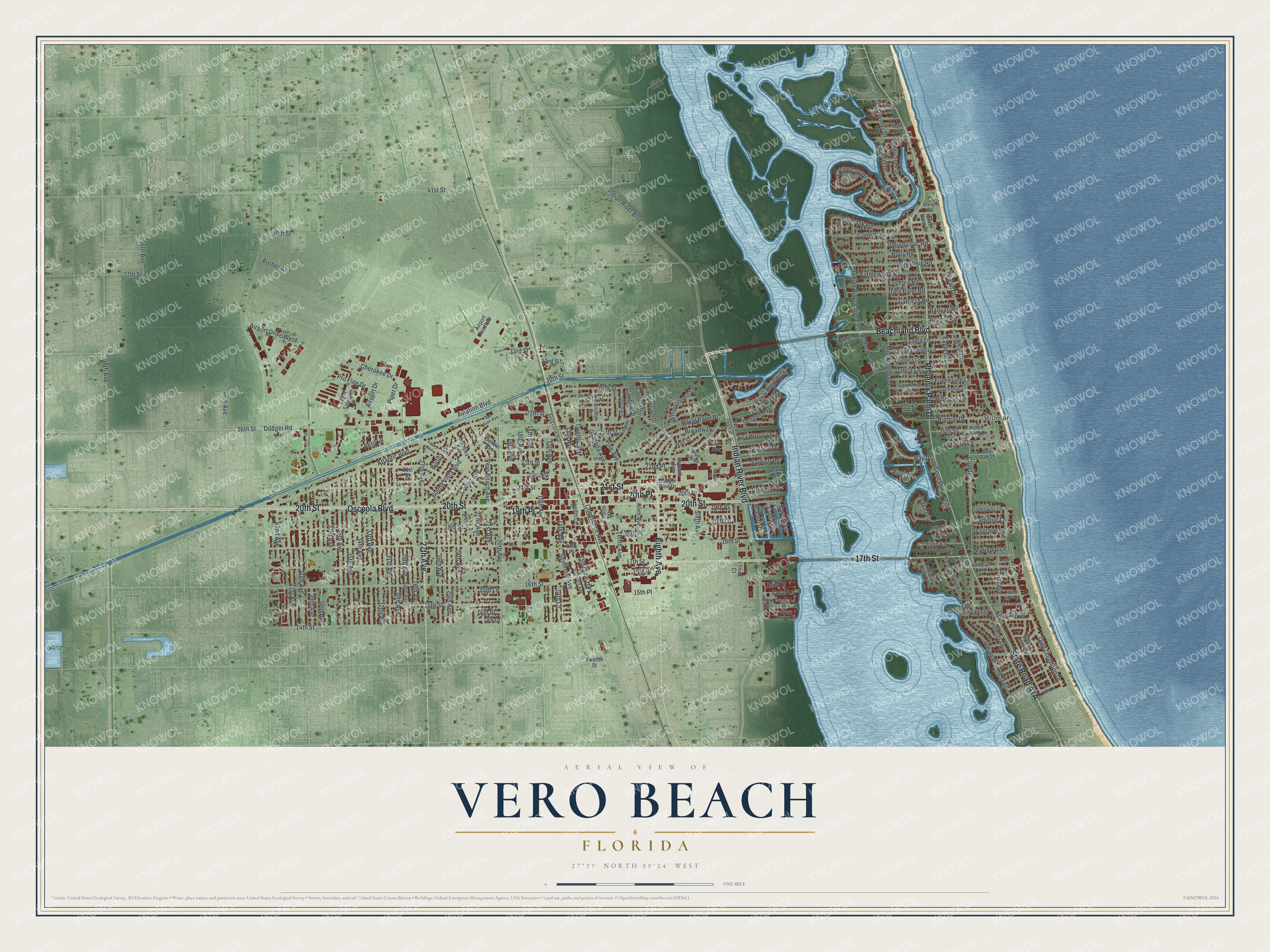 Watermarked full-map preview of Vero Beach, Florida