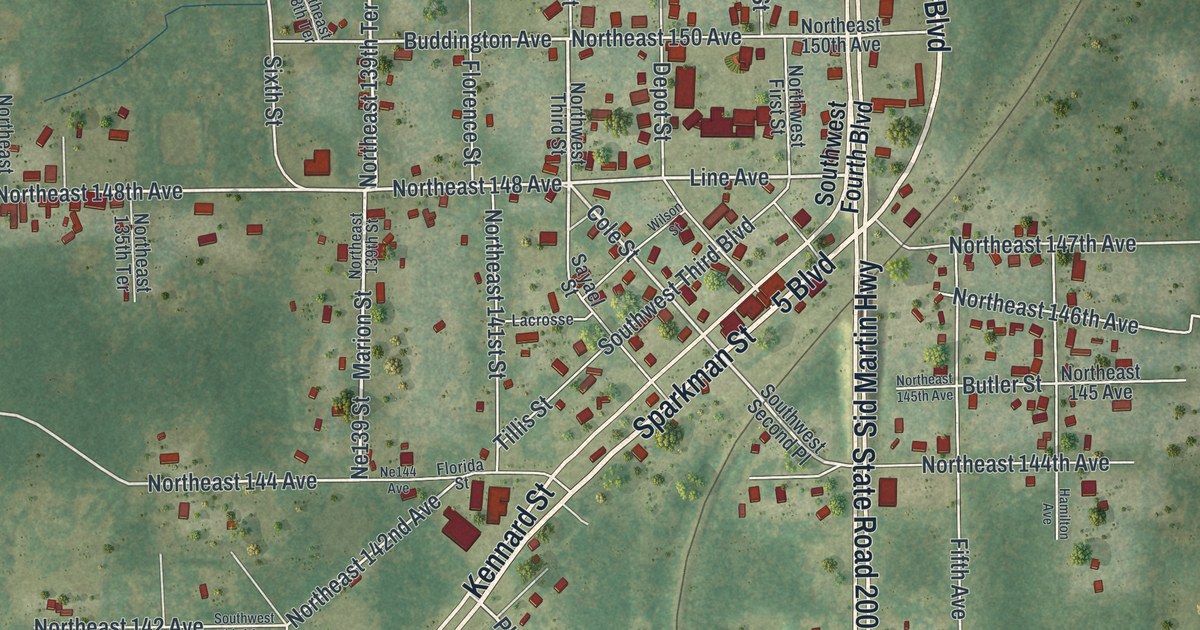 Map of Waldo, Florida