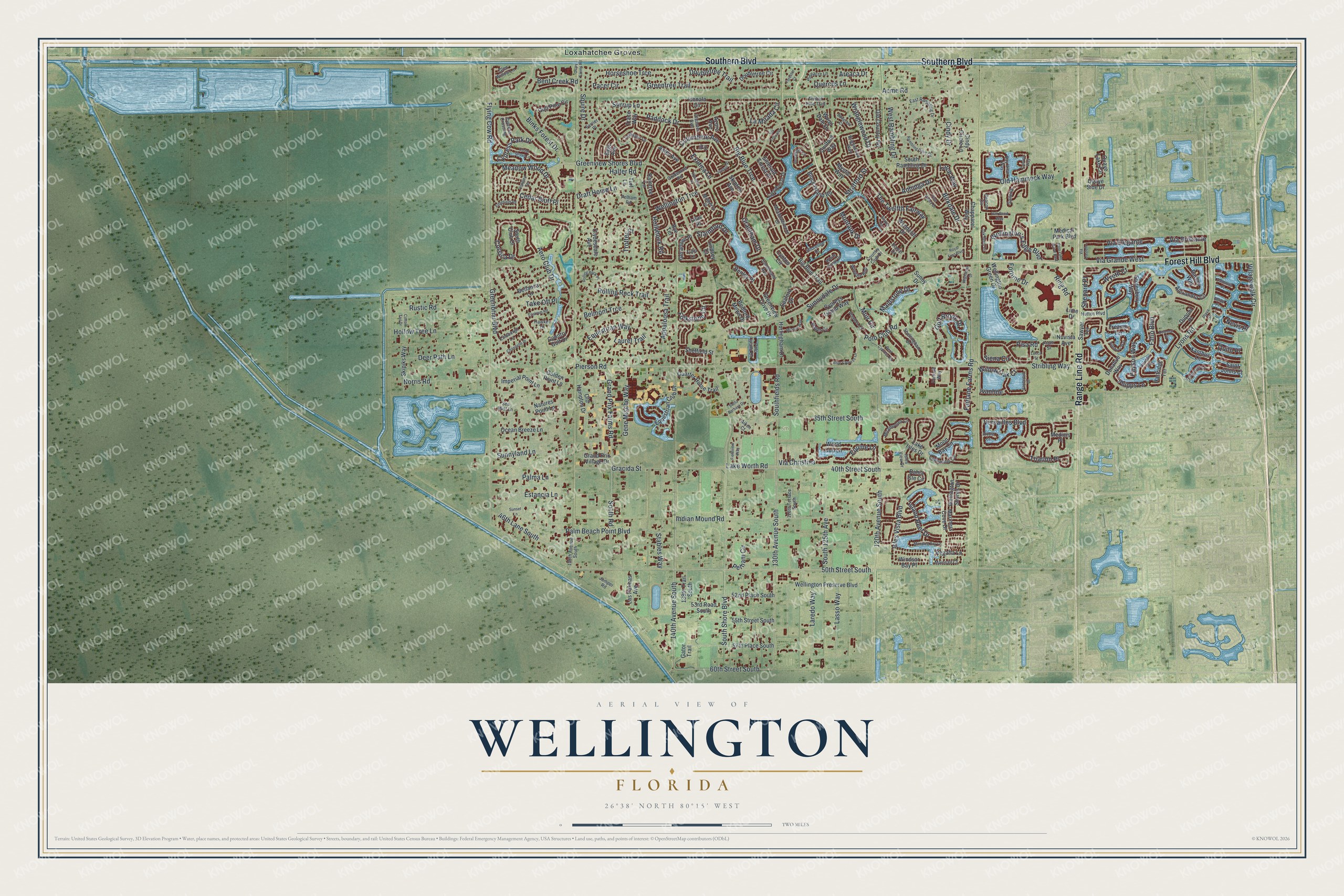 Watermarked full-map preview of Wellington, Florida