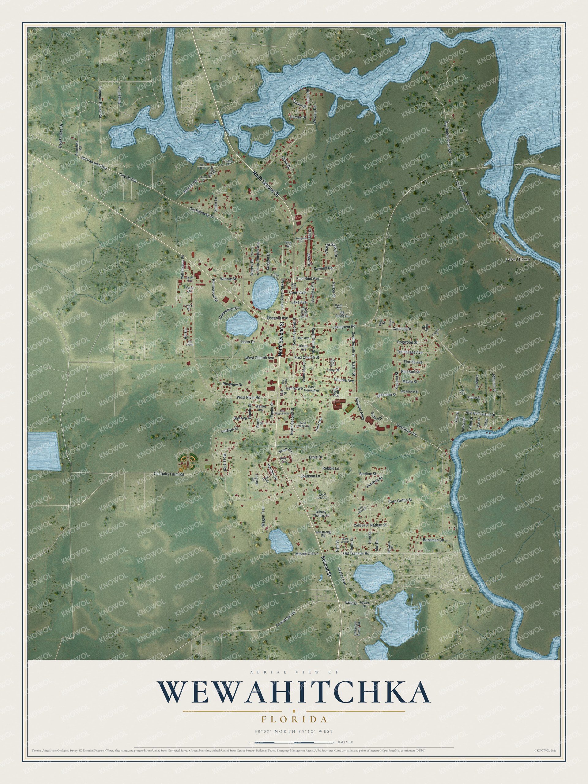 Watermarked full-map preview of Wewahitchka, Florida