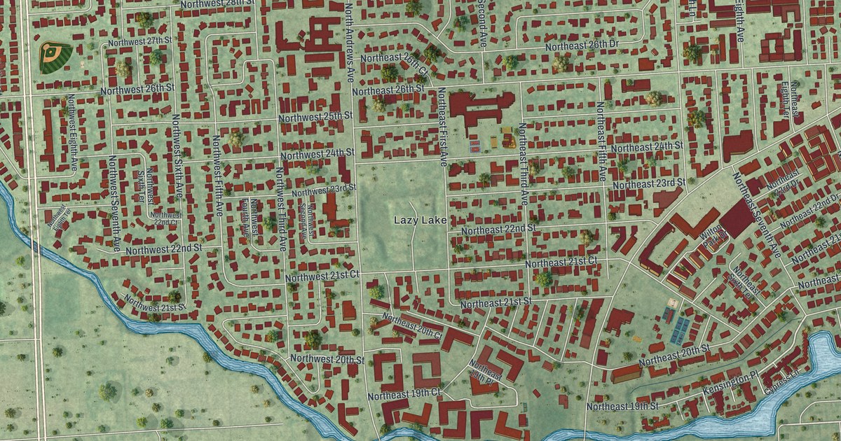 Map of Wilton Manors, Florida