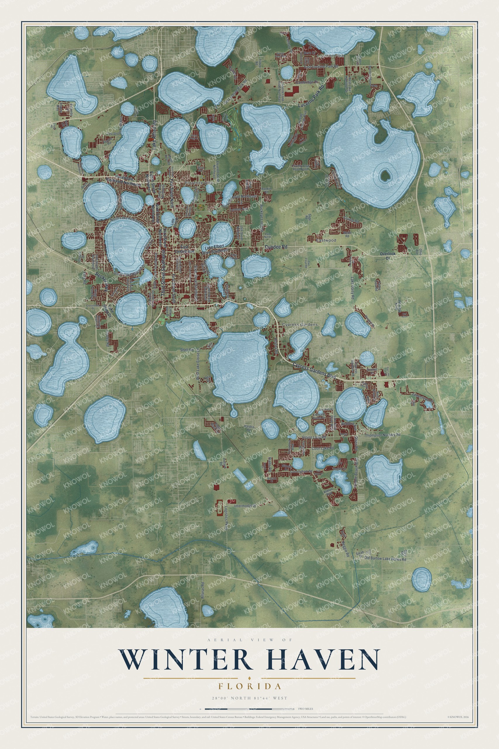 Watermarked full-map preview of Winter Haven, Florida