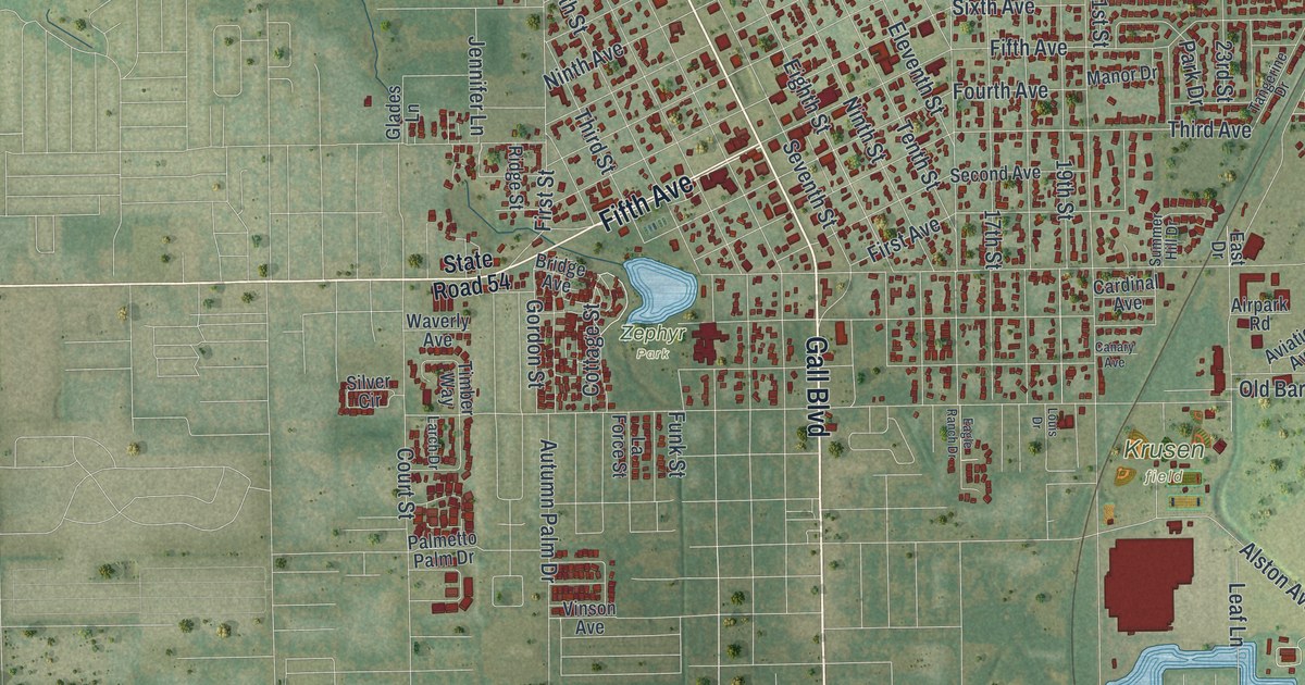 Map of Zephyrhills, Florida