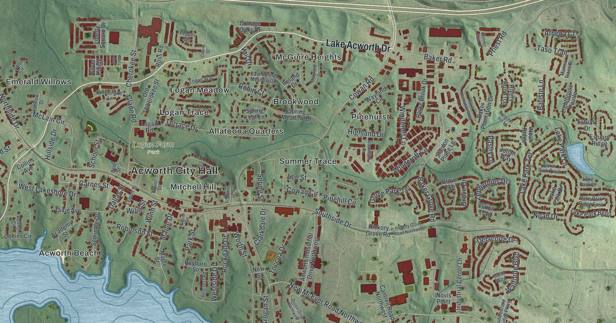 Map of Acworth, Georgia