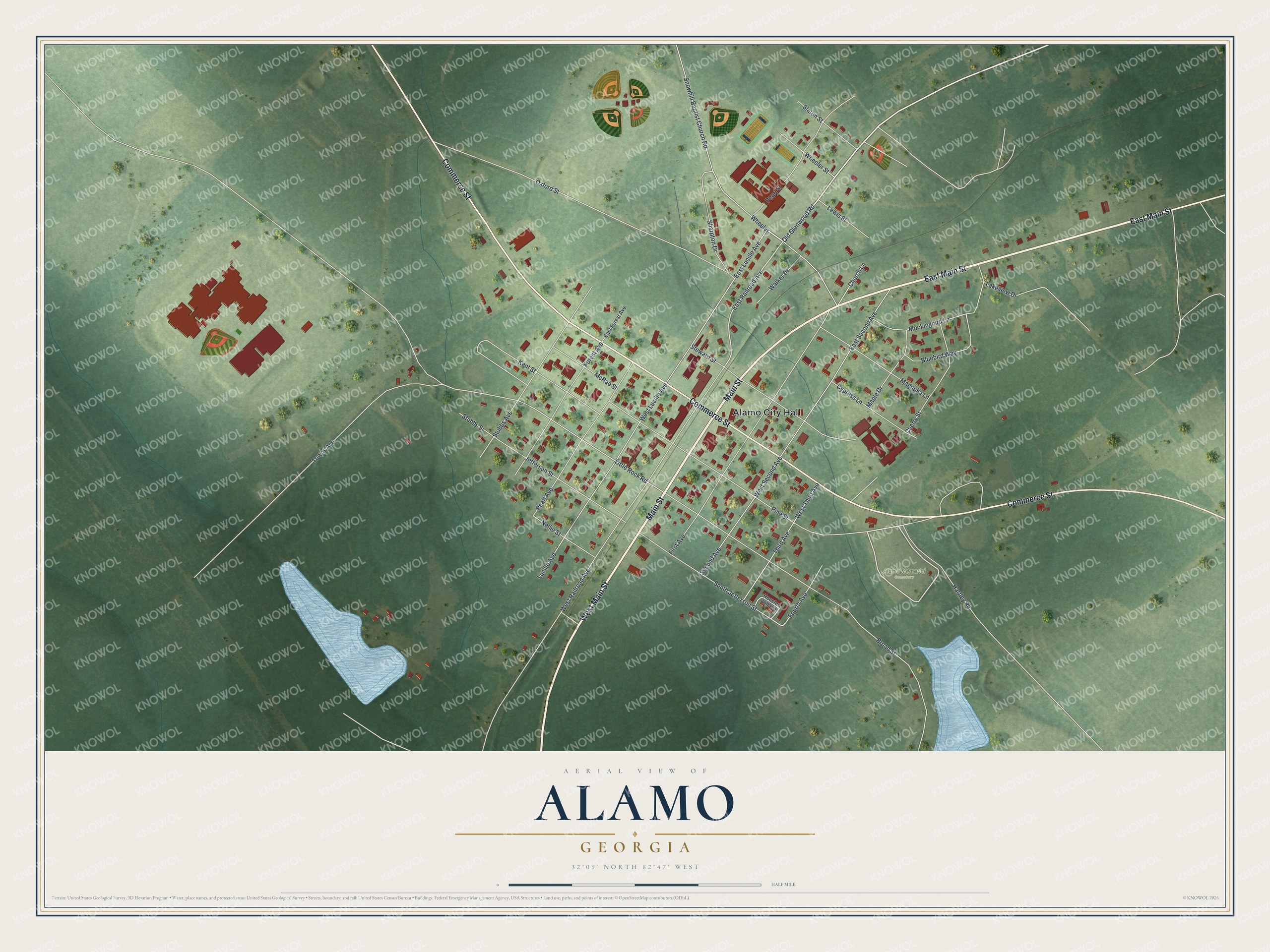 Watermarked full-map preview of Alamo, Georgia