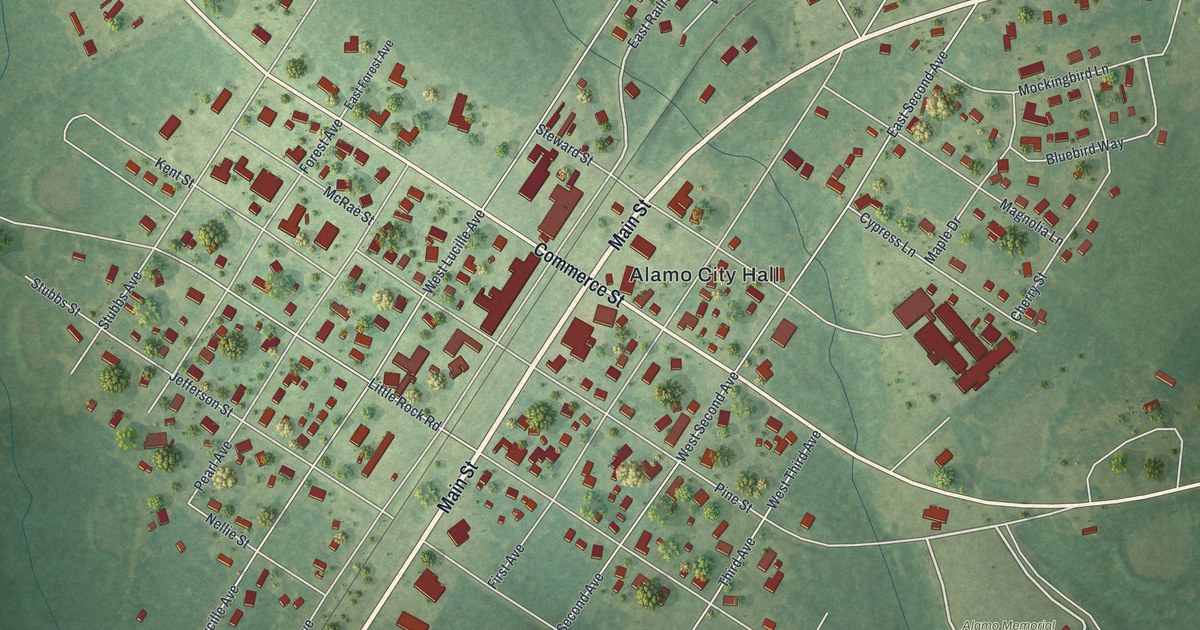 Map of Alamo, Georgia