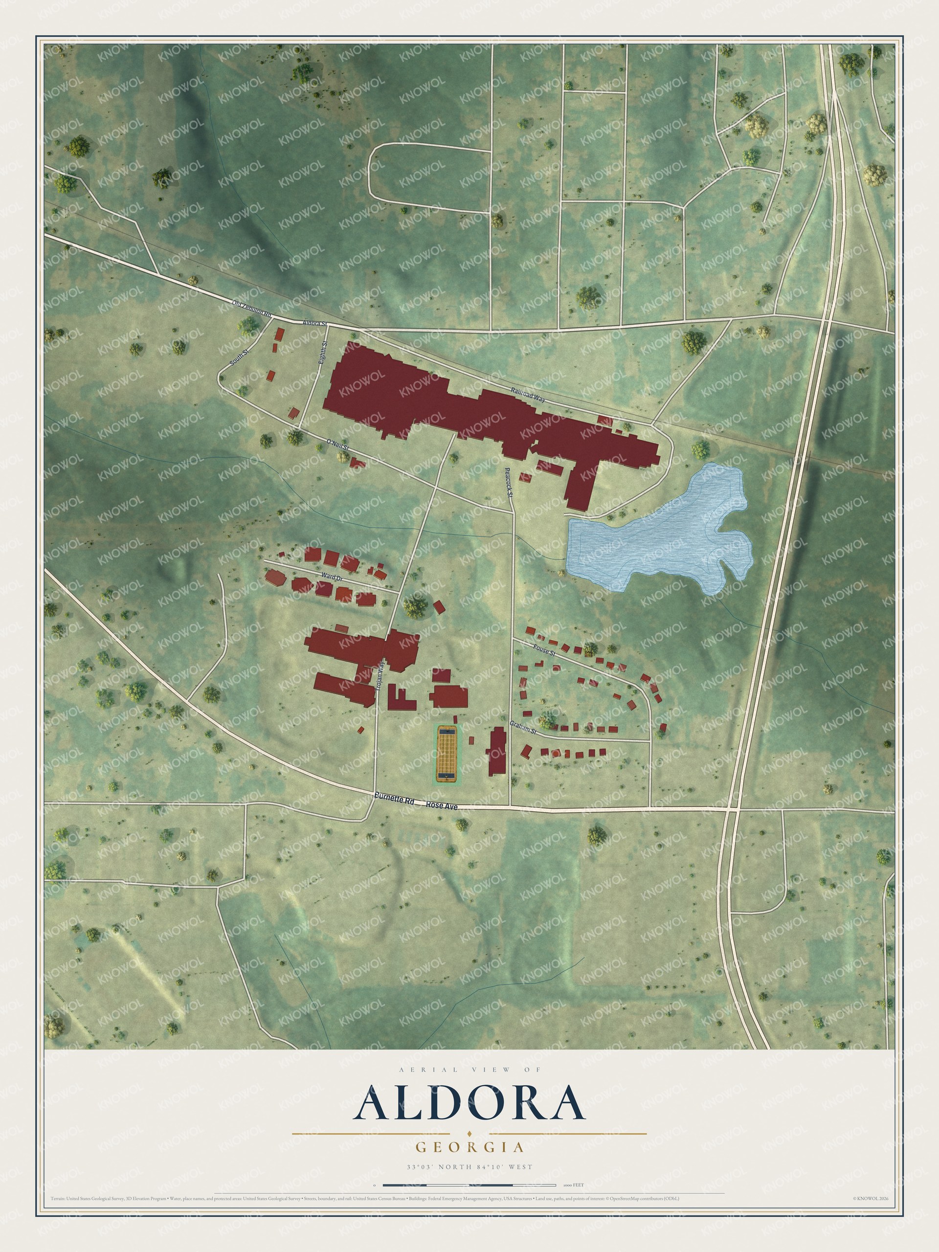 Watermarked full-map preview of Aldora, Georgia