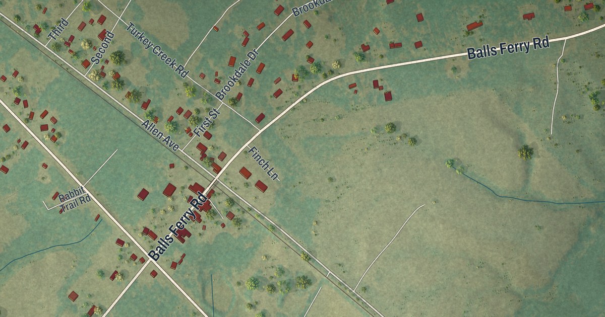 Map of Allentown, Georgia