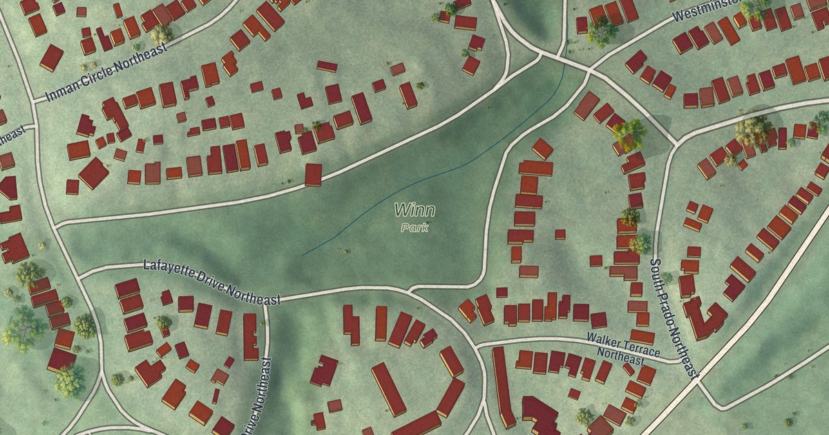 Map of Ansley Park, Georgia
