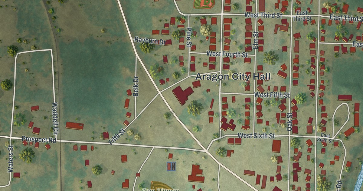Map of Aragon, Georgia