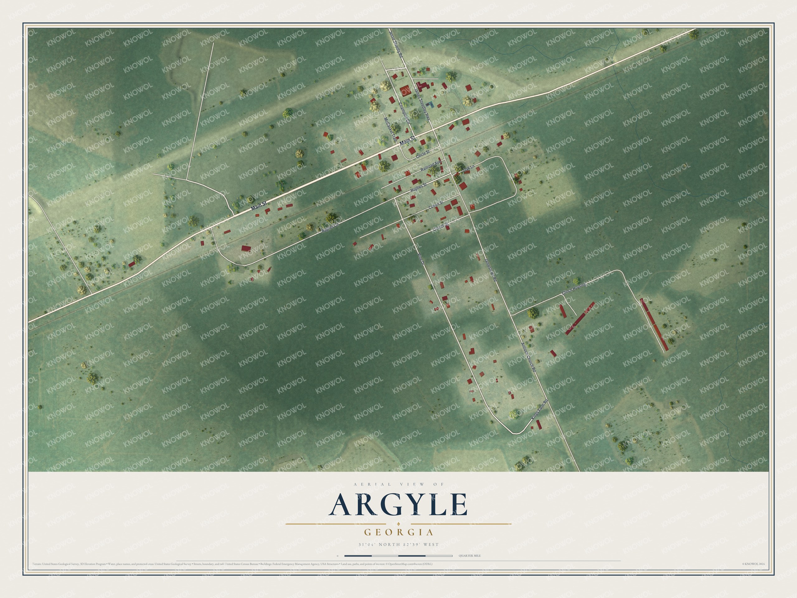 Watermarked full-map preview of Argyle, Georgia