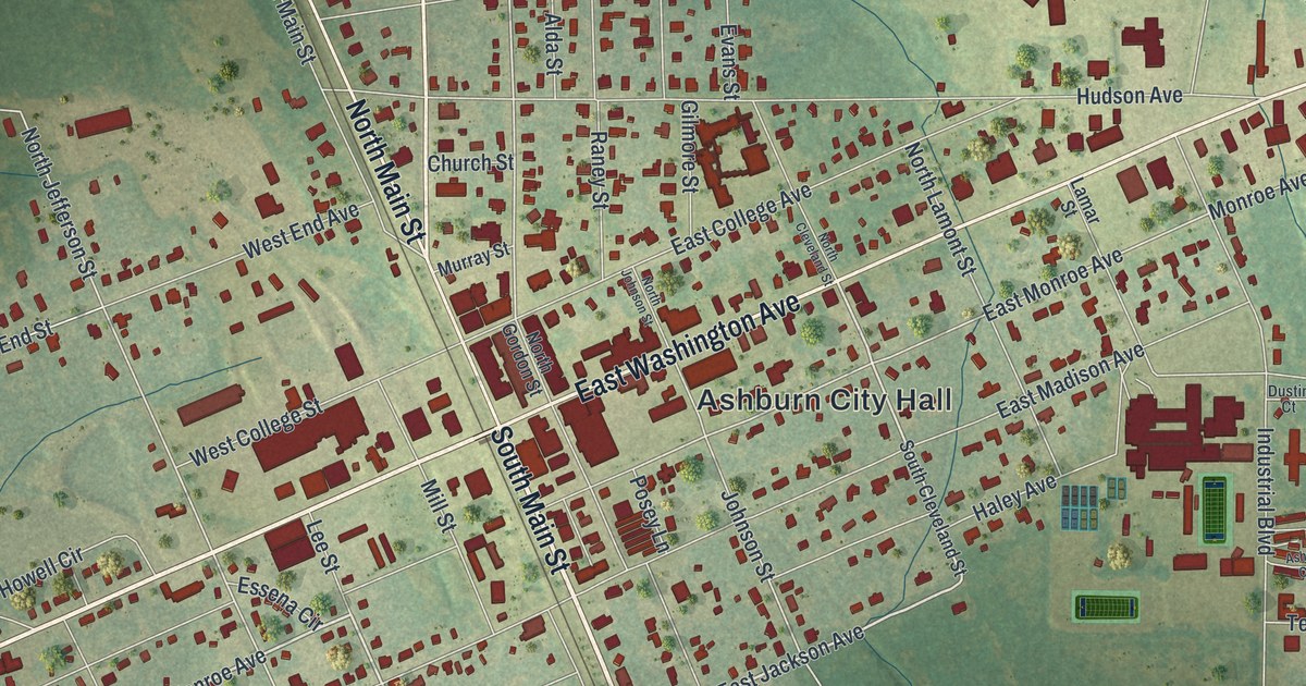 Map of Ashburn, Georgia