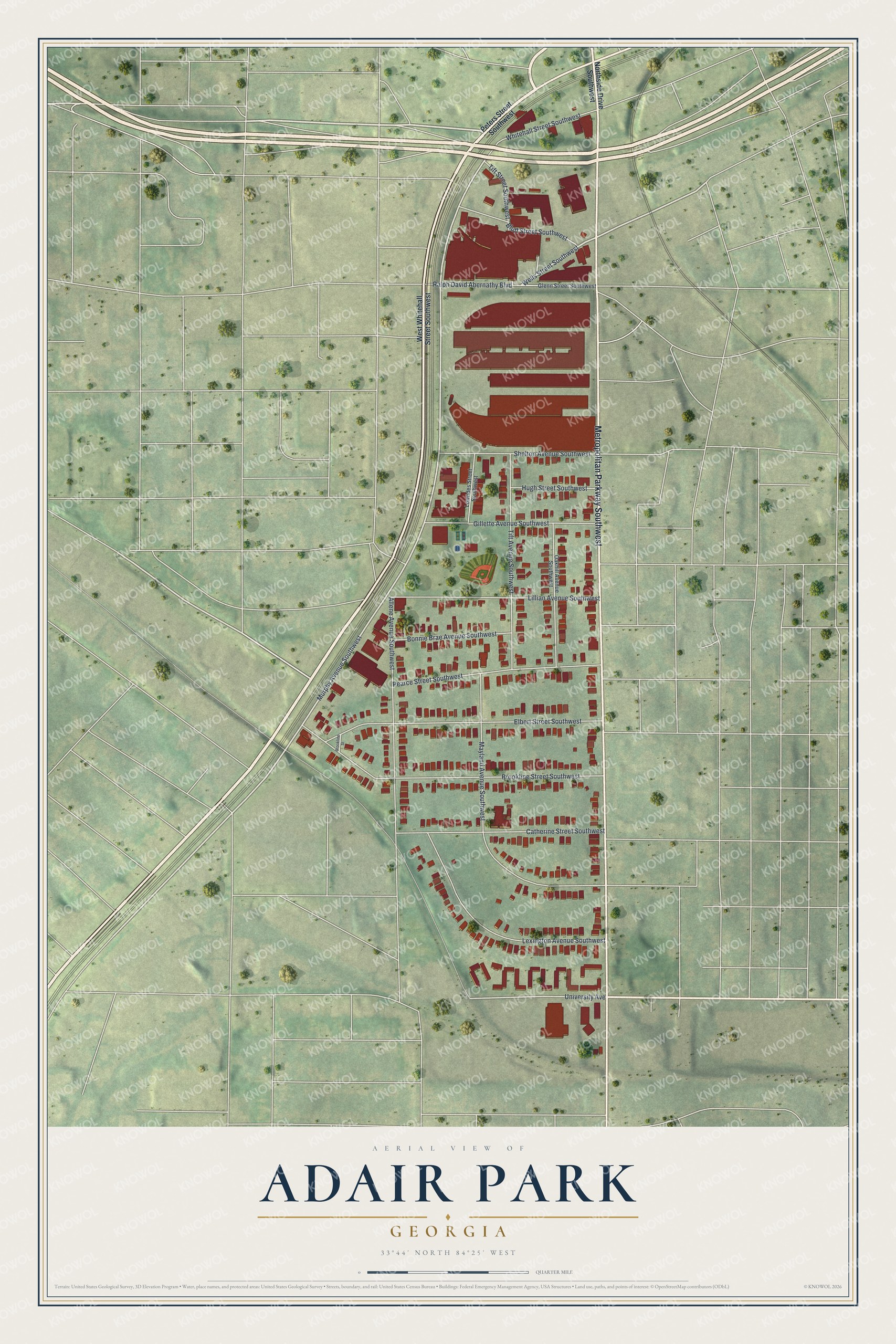 Watermarked full-map preview of Adair Park, Georgia