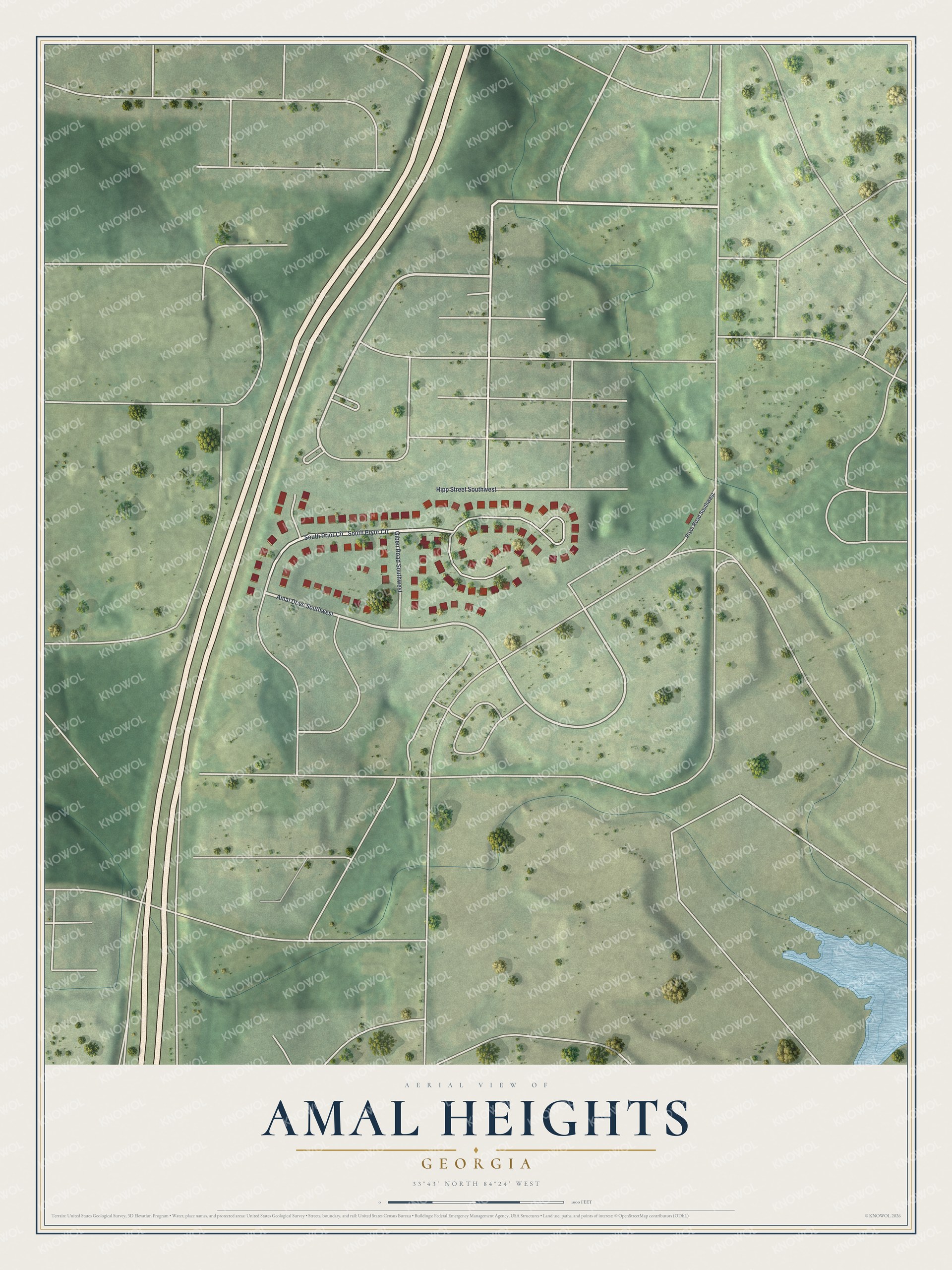 Watermarked full-map preview of Amal Heights, Georgia