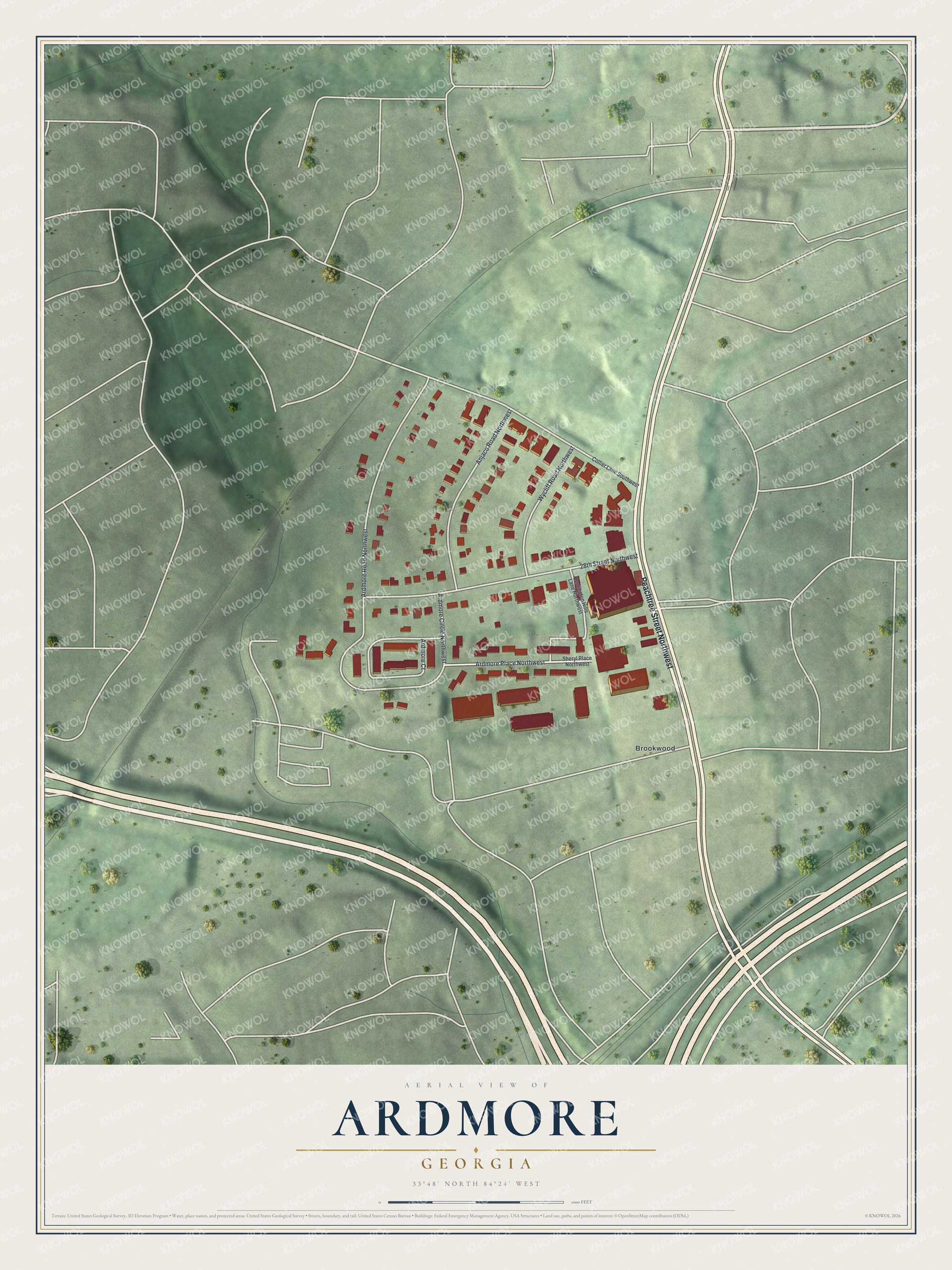 Watermarked full-map preview of Ardmore, Georgia