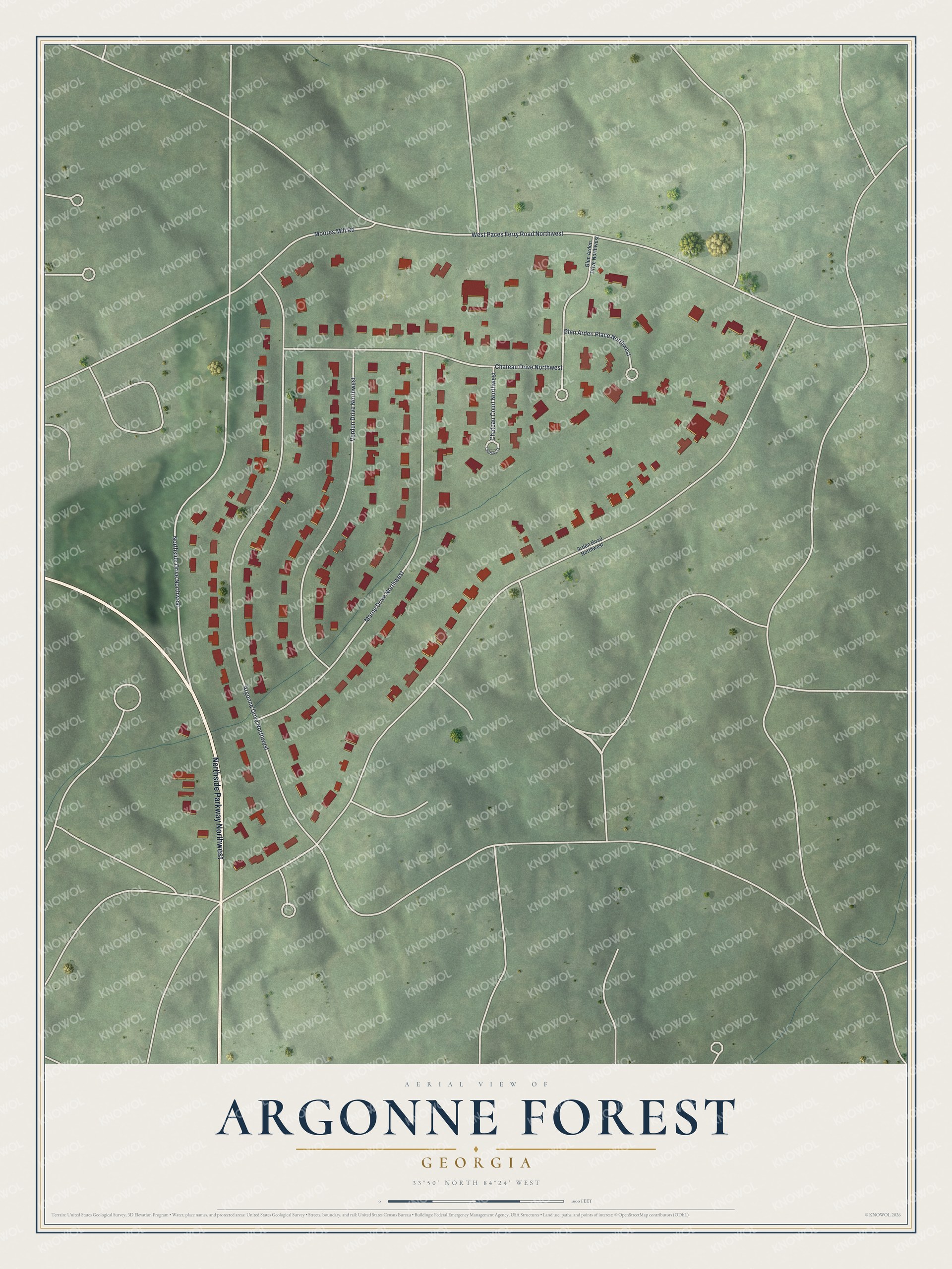 Watermarked full-map preview of Argonne Forest, Georgia