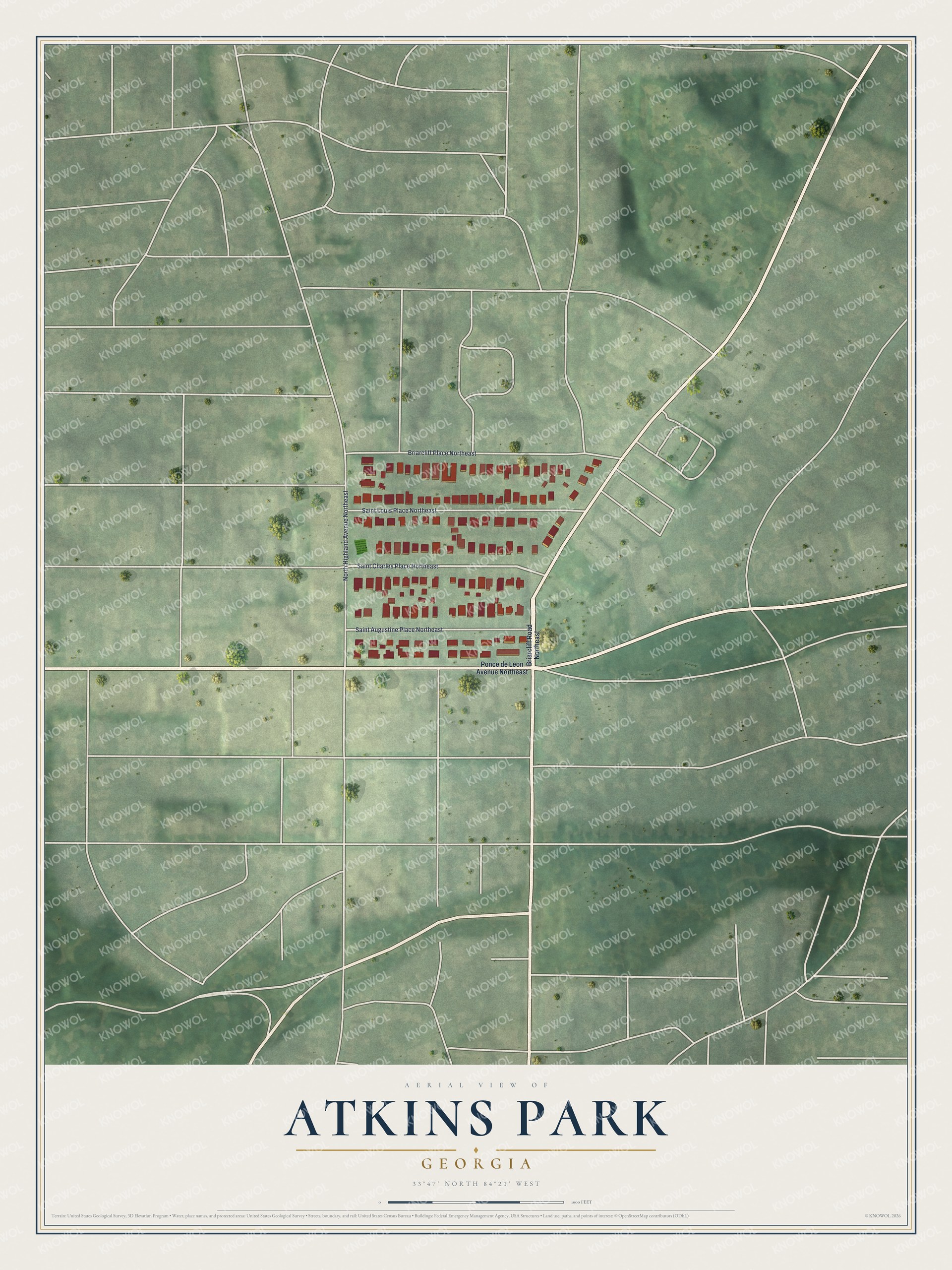 Watermarked full-map preview of Atkins Park, Georgia