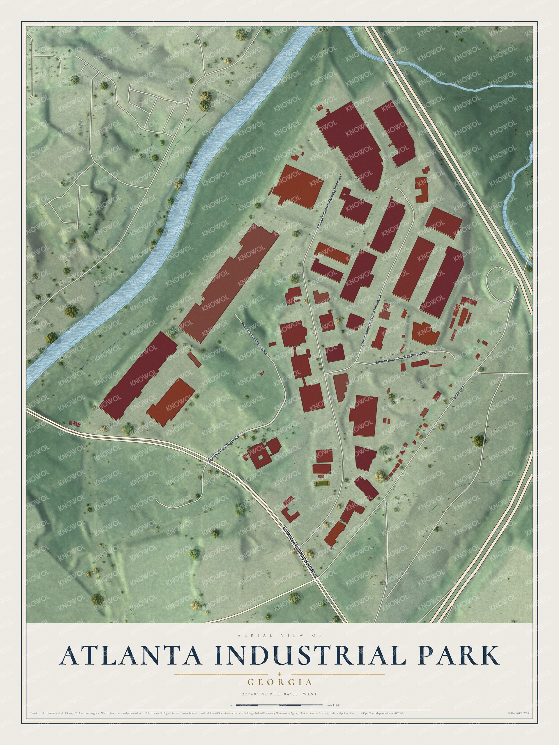 Watermarked full-map preview of Atlanta Industrial Park, Georgia