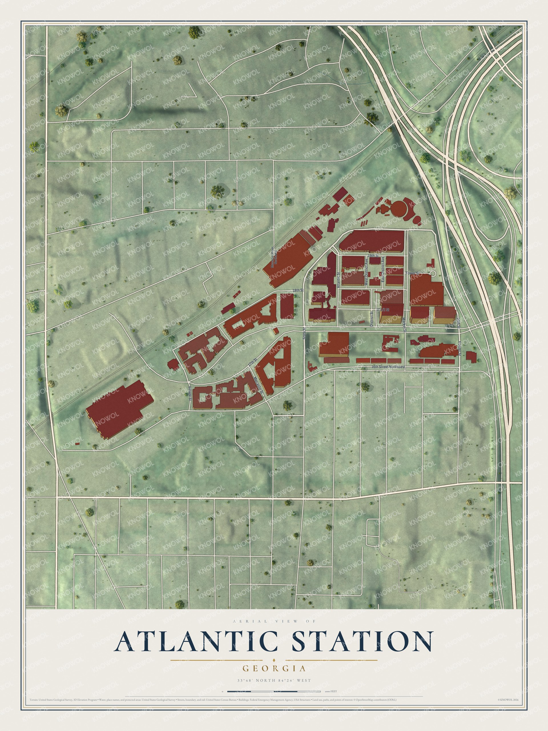 Watermarked full-map preview of Atlantic Station, Georgia