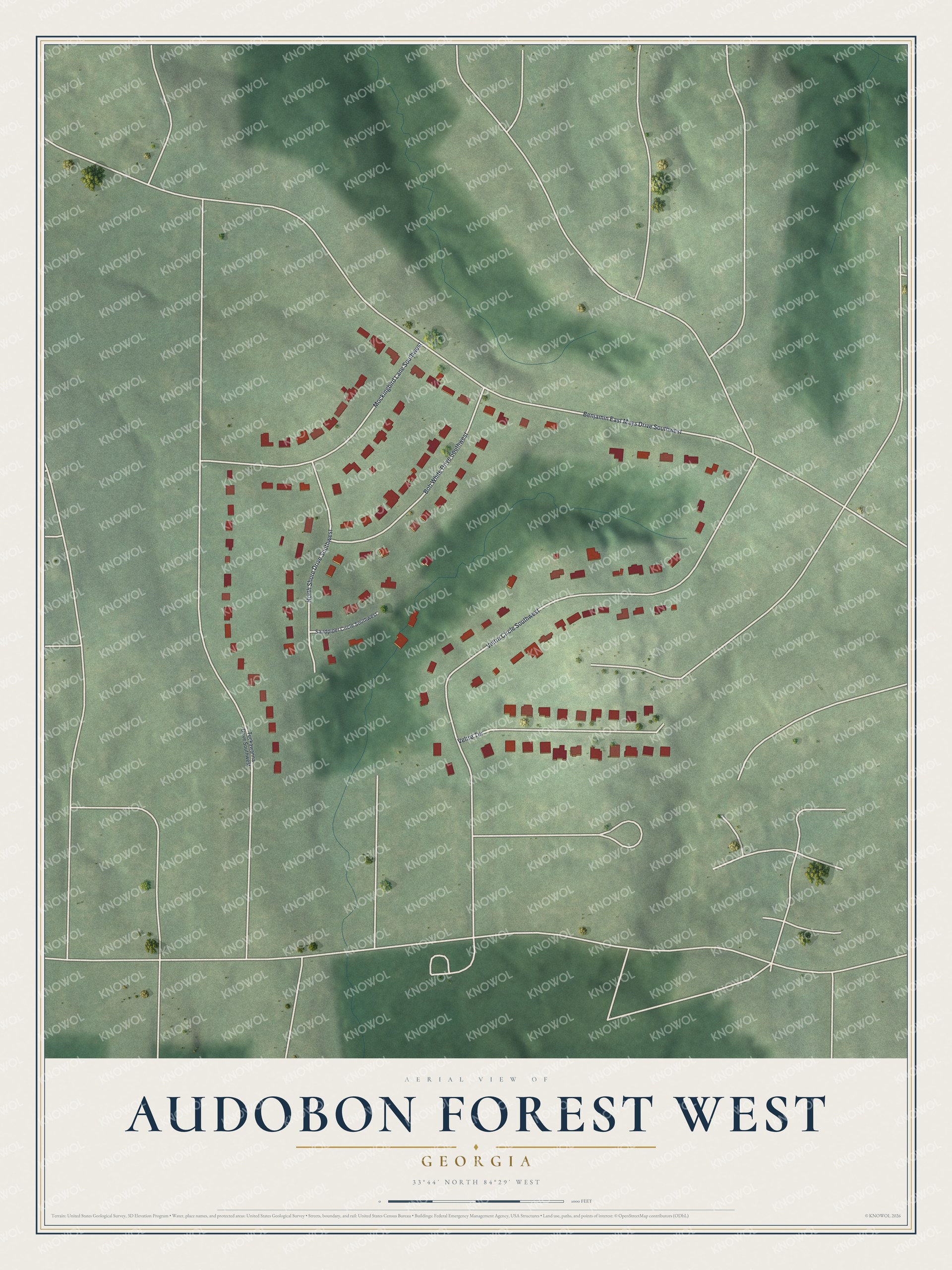Watermarked full-map preview of Audobon Forest West, Georgia