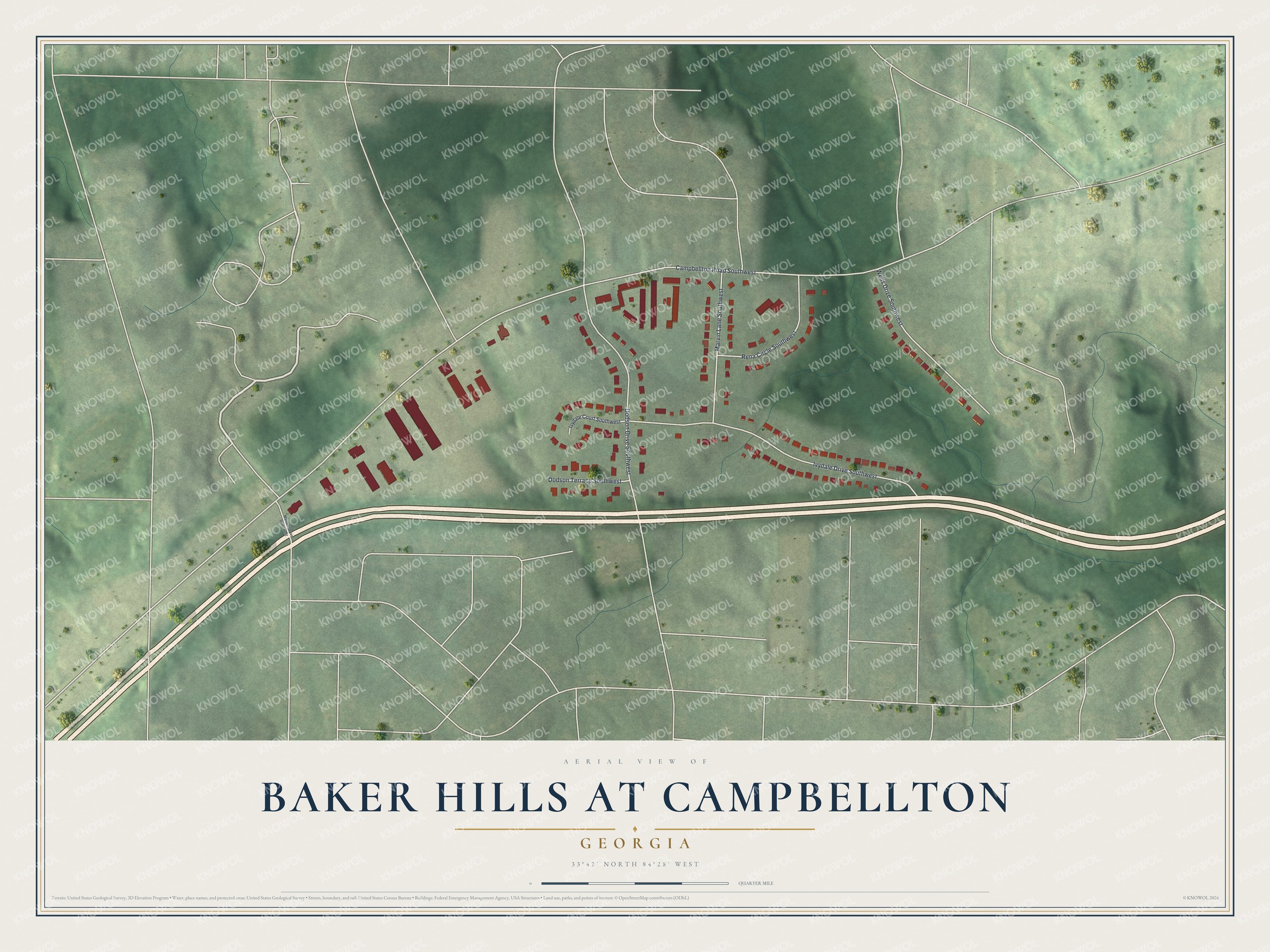 Watermarked full-map preview of Baker Hills at Campbellton, Georgia