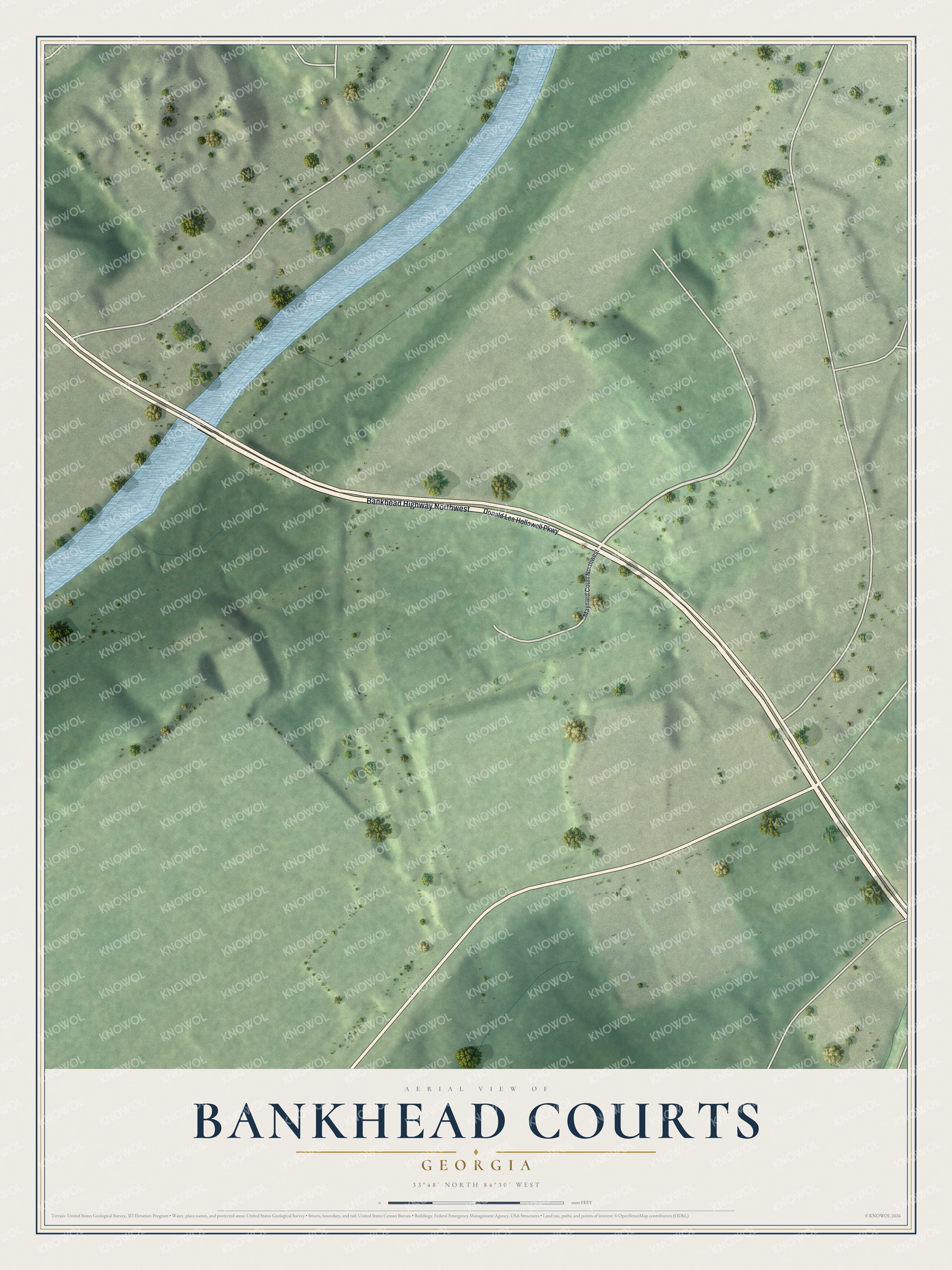 Watermarked full-map preview of Bankhead Courts, Georgia