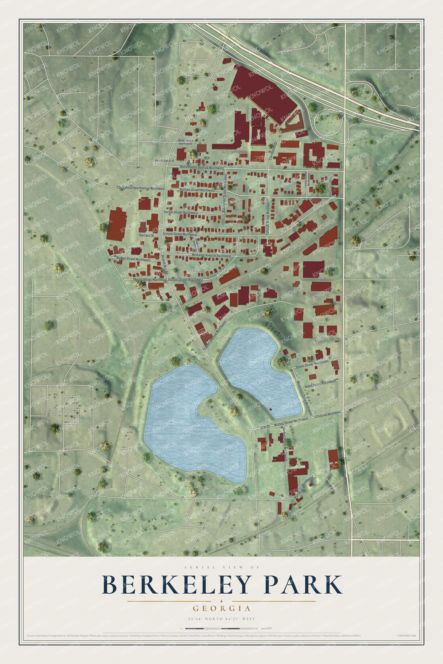 Watermarked full-map preview of Berkeley Park, Georgia