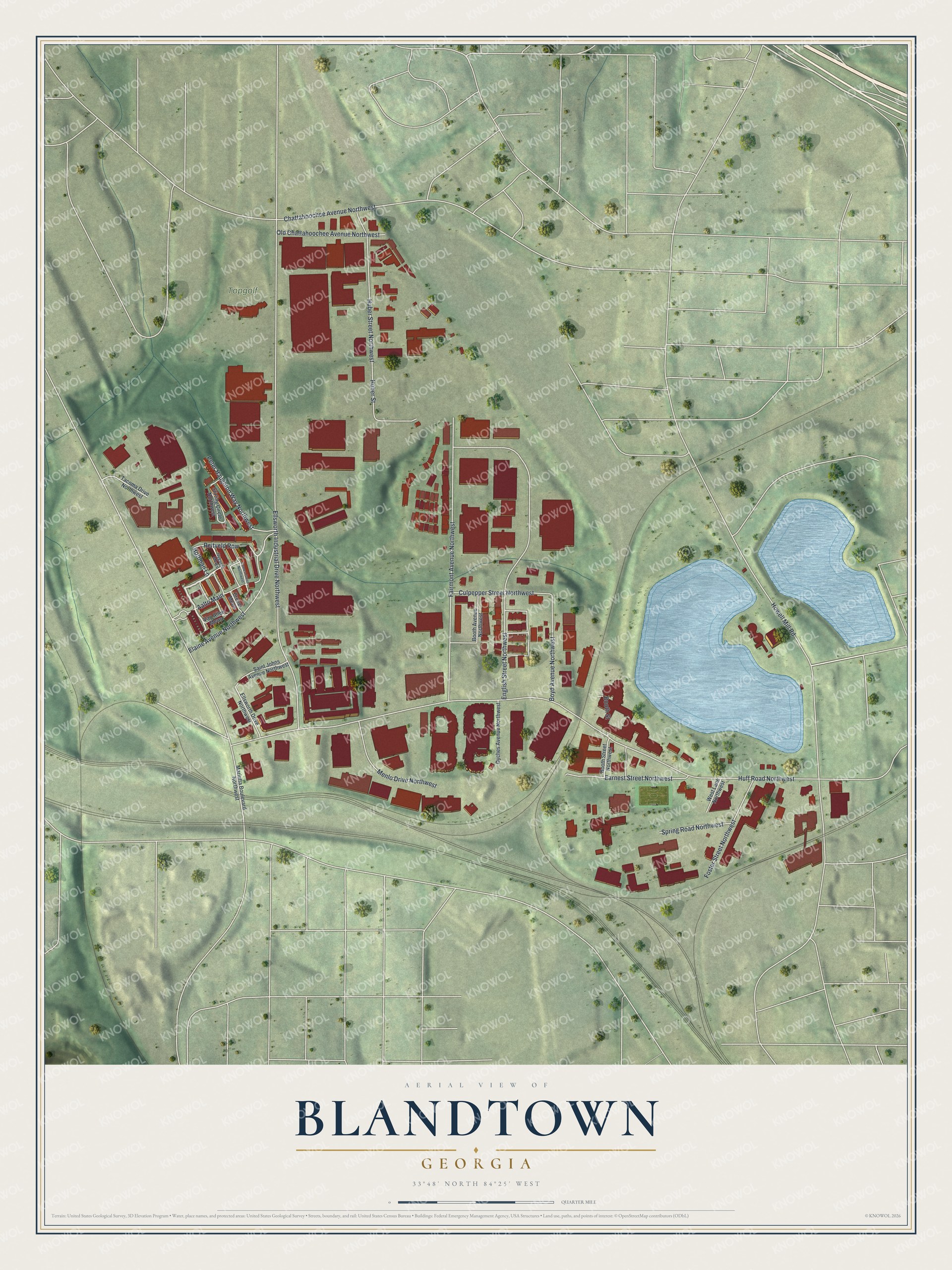 Watermarked full-map preview of Blandtown, Georgia