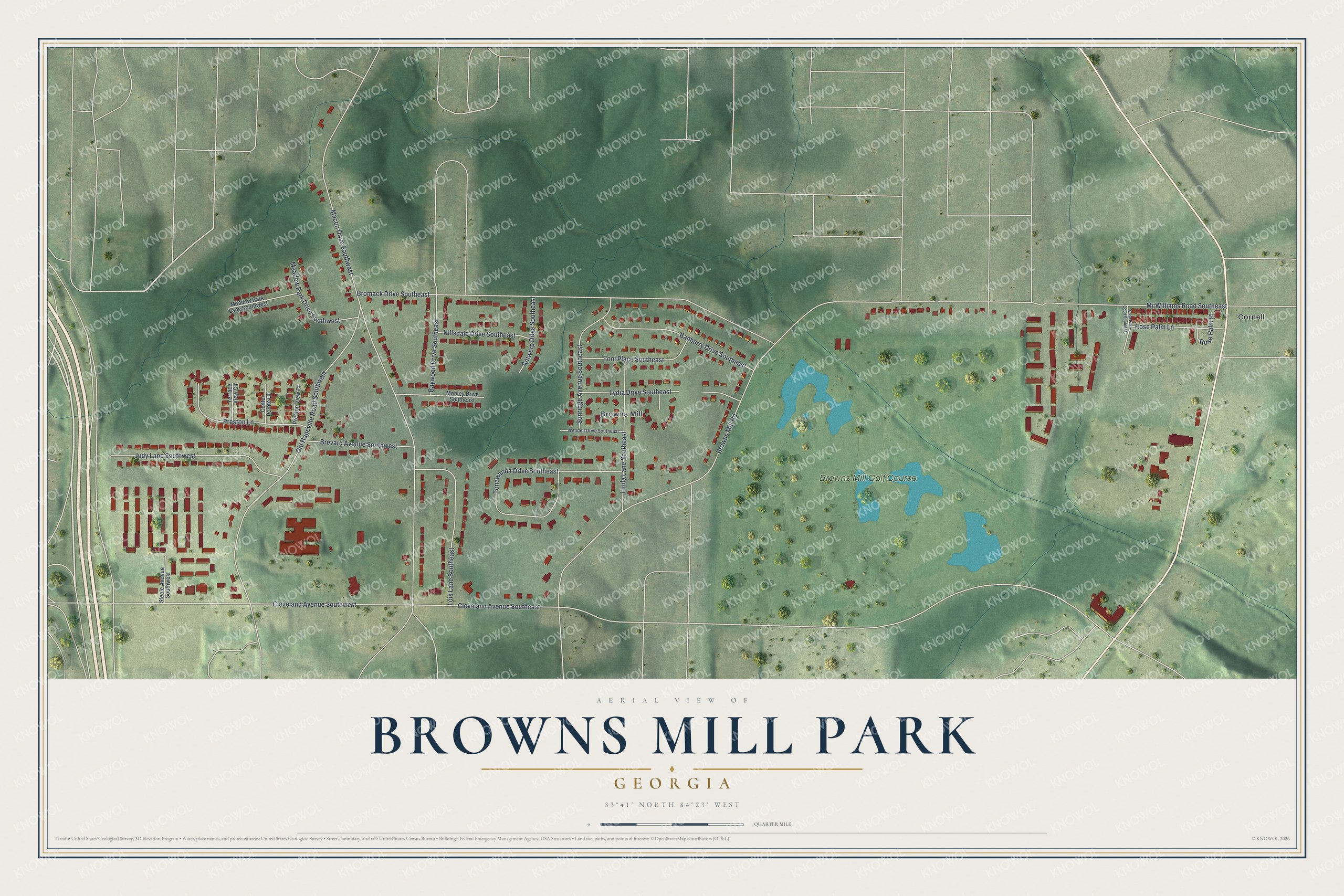 Watermarked full-map preview of Browns Mill Park, Georgia