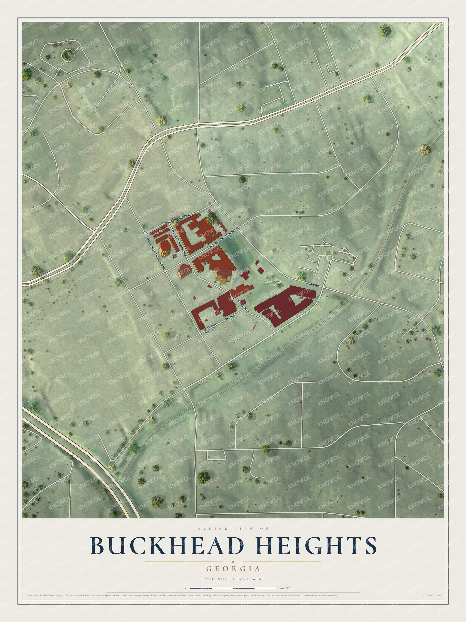 Watermarked full-map preview of Buckhead Heights, Georgia