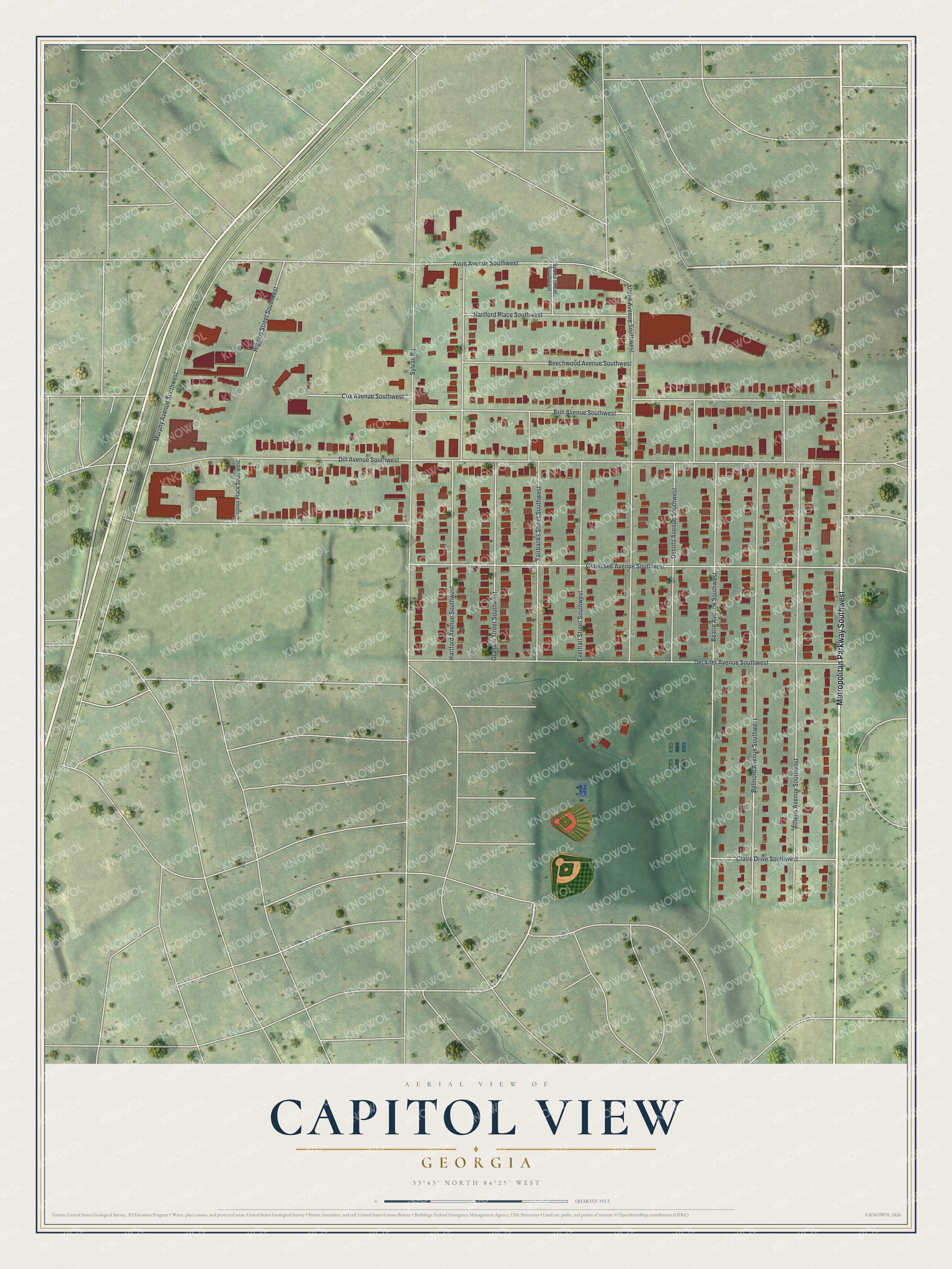 Watermarked full-map preview of Capitol View, Georgia