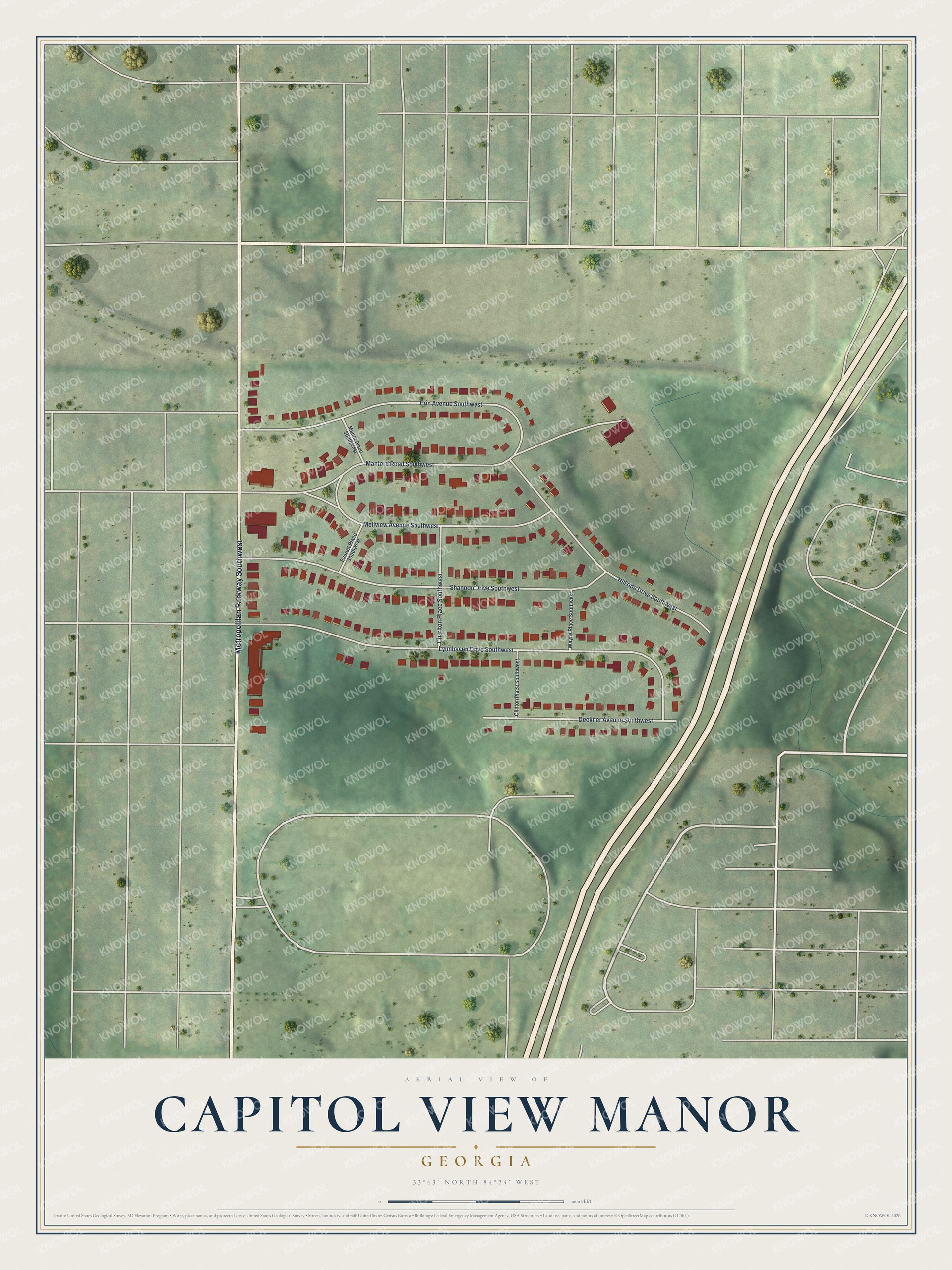 Watermarked full-map preview of Capitol View Manor, Georgia