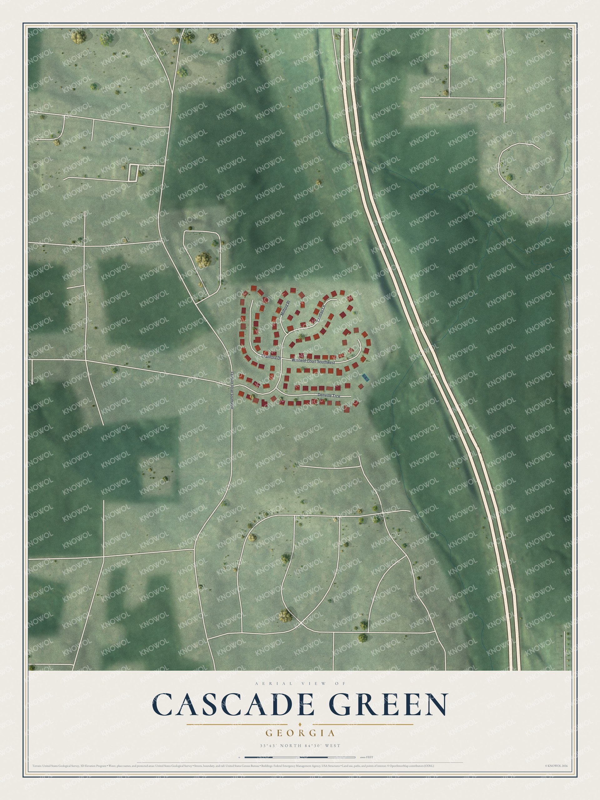Watermarked full-map preview of Cascade Green, Georgia