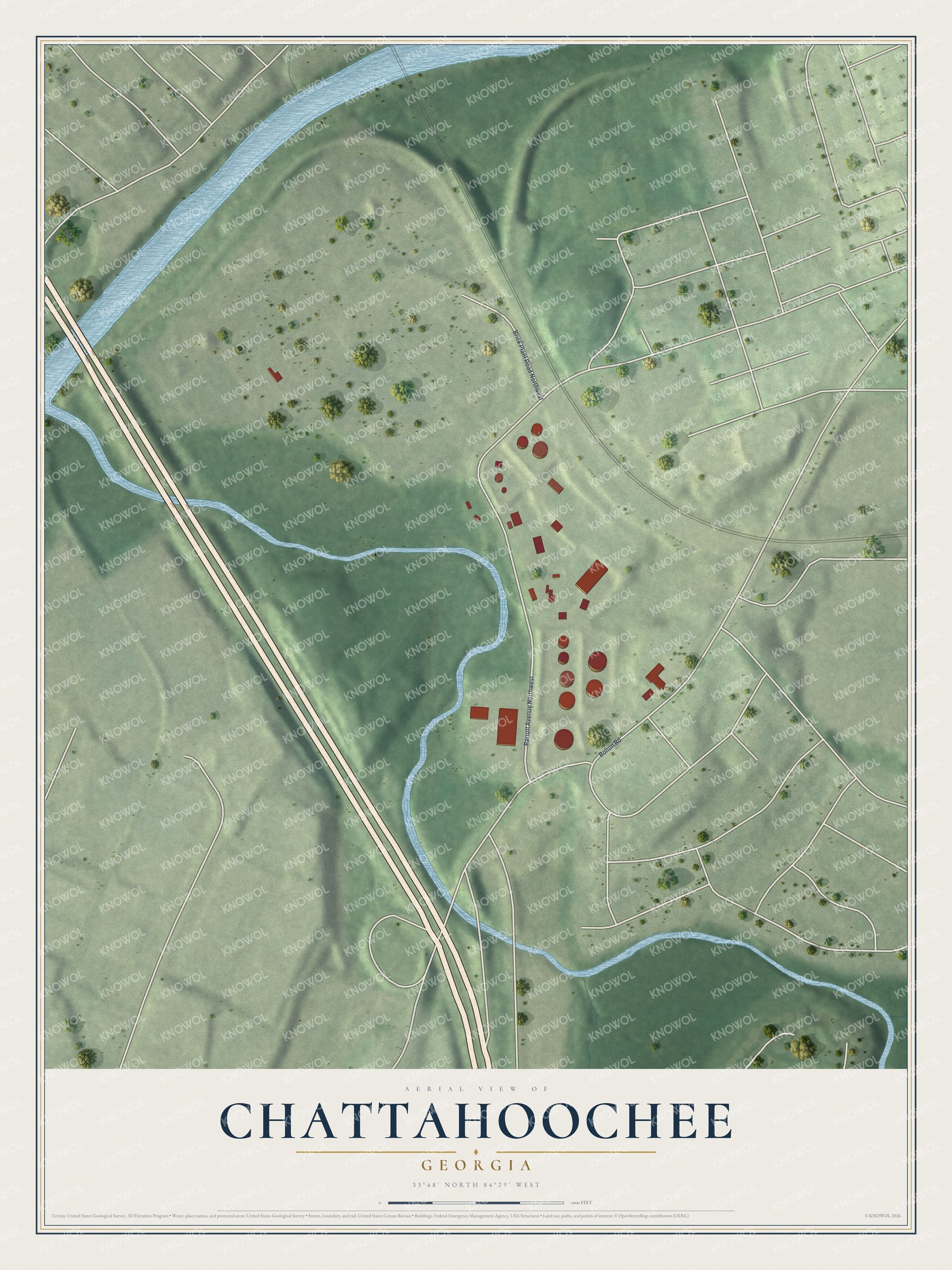Watermarked full-map preview of Chattahoochee, Georgia