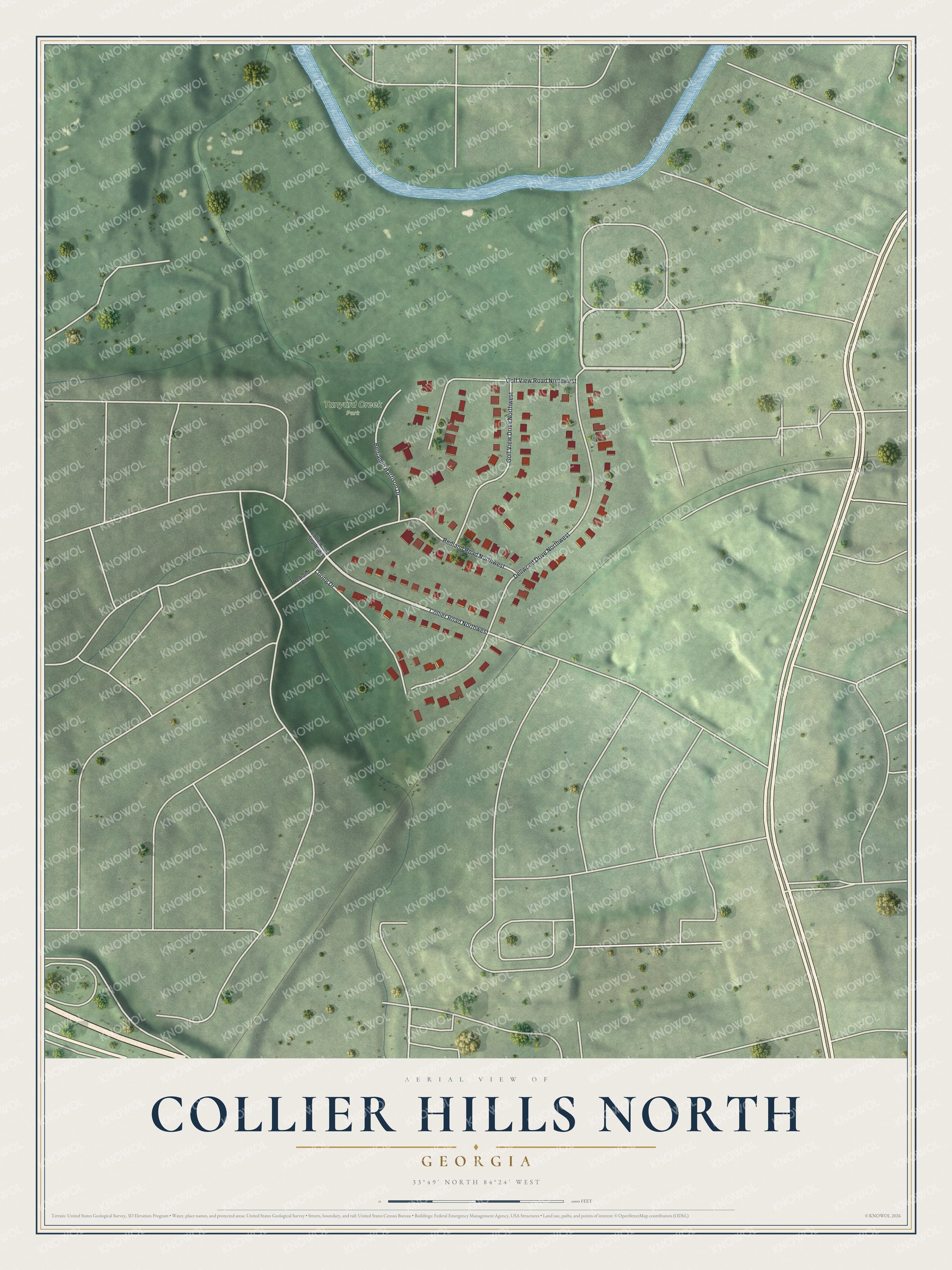 Watermarked full-map preview of Collier Hills North, Georgia