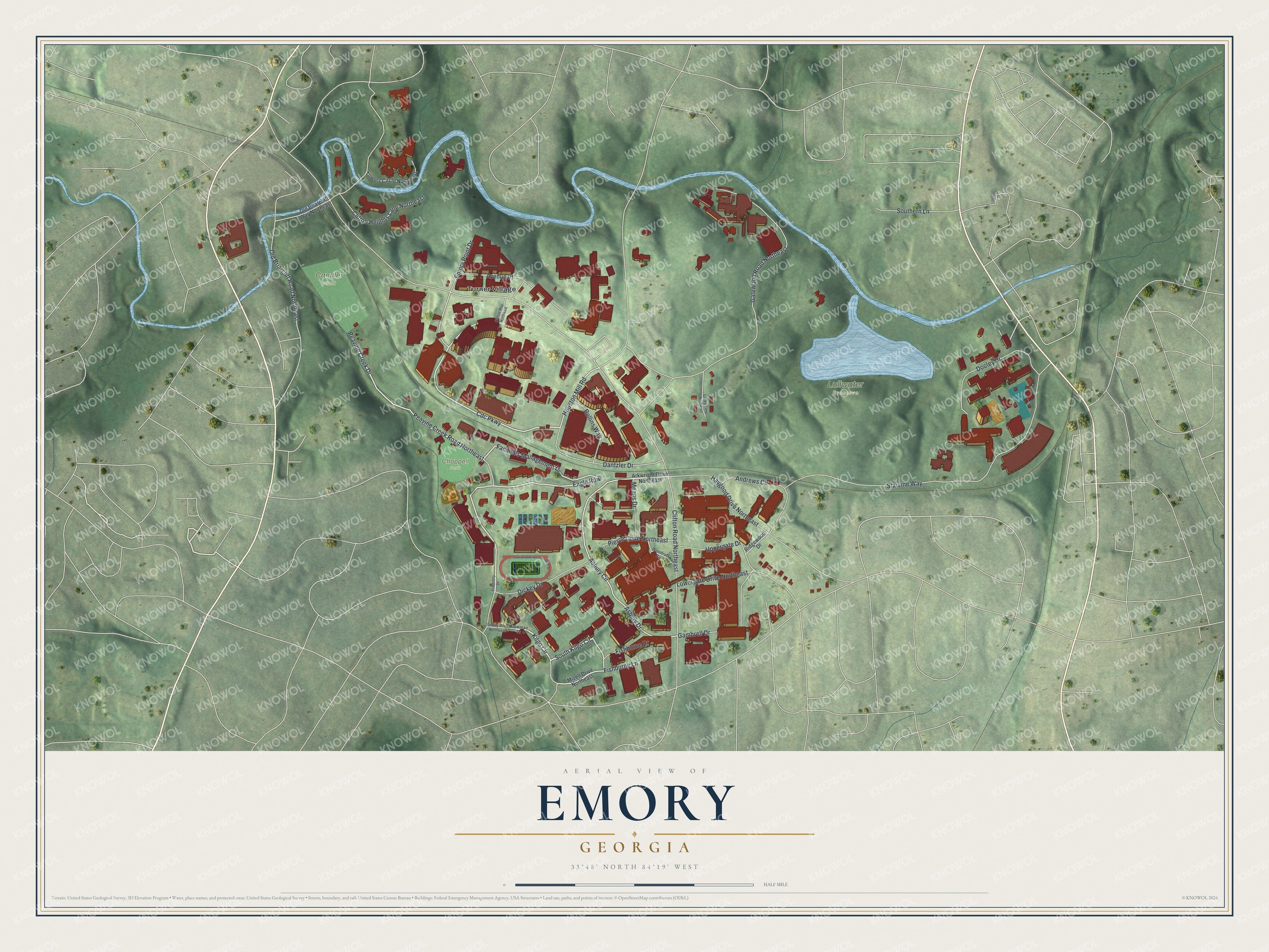 Watermarked full-map preview of Emory, Georgia