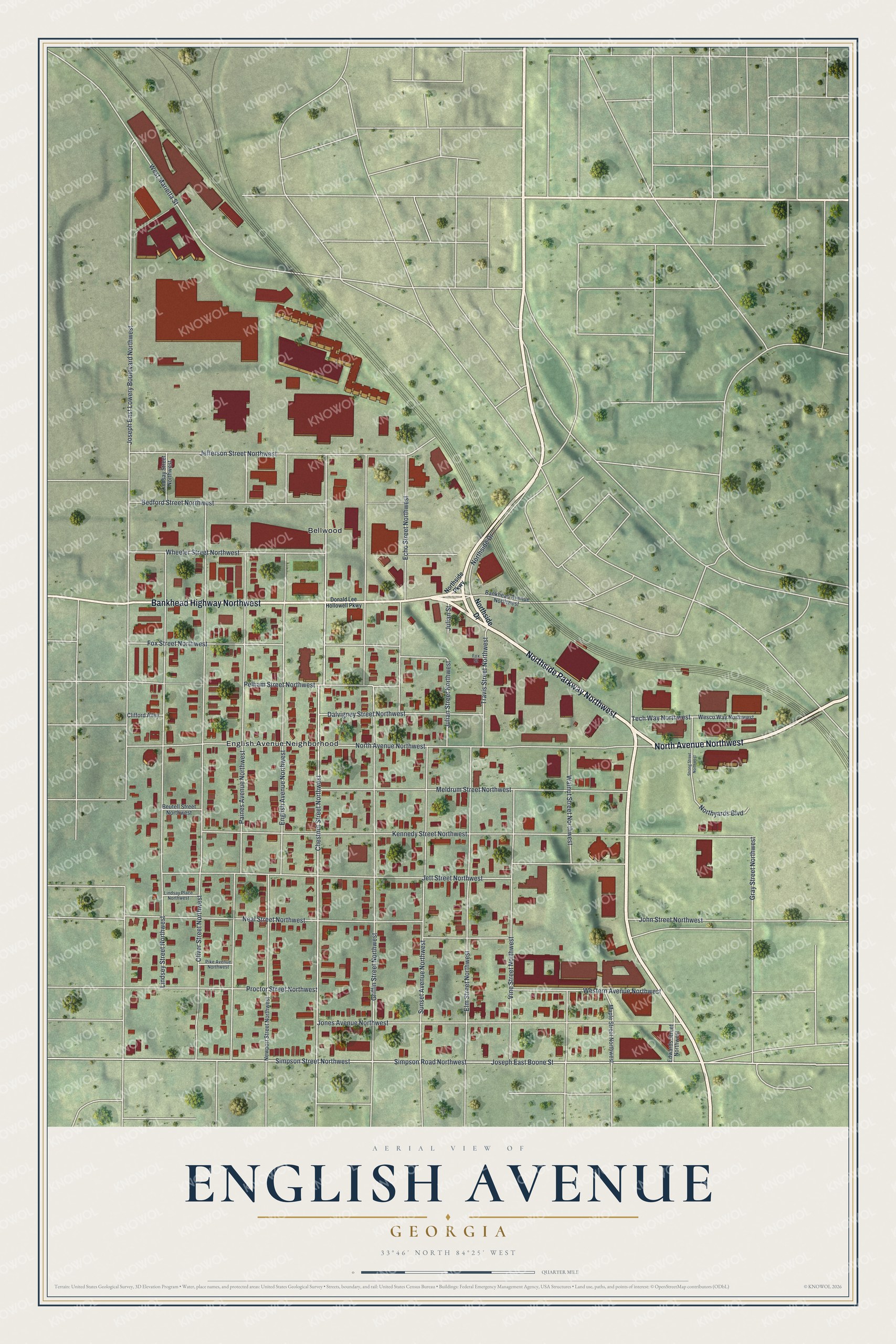 Watermarked full-map preview of English Avenue, Georgia