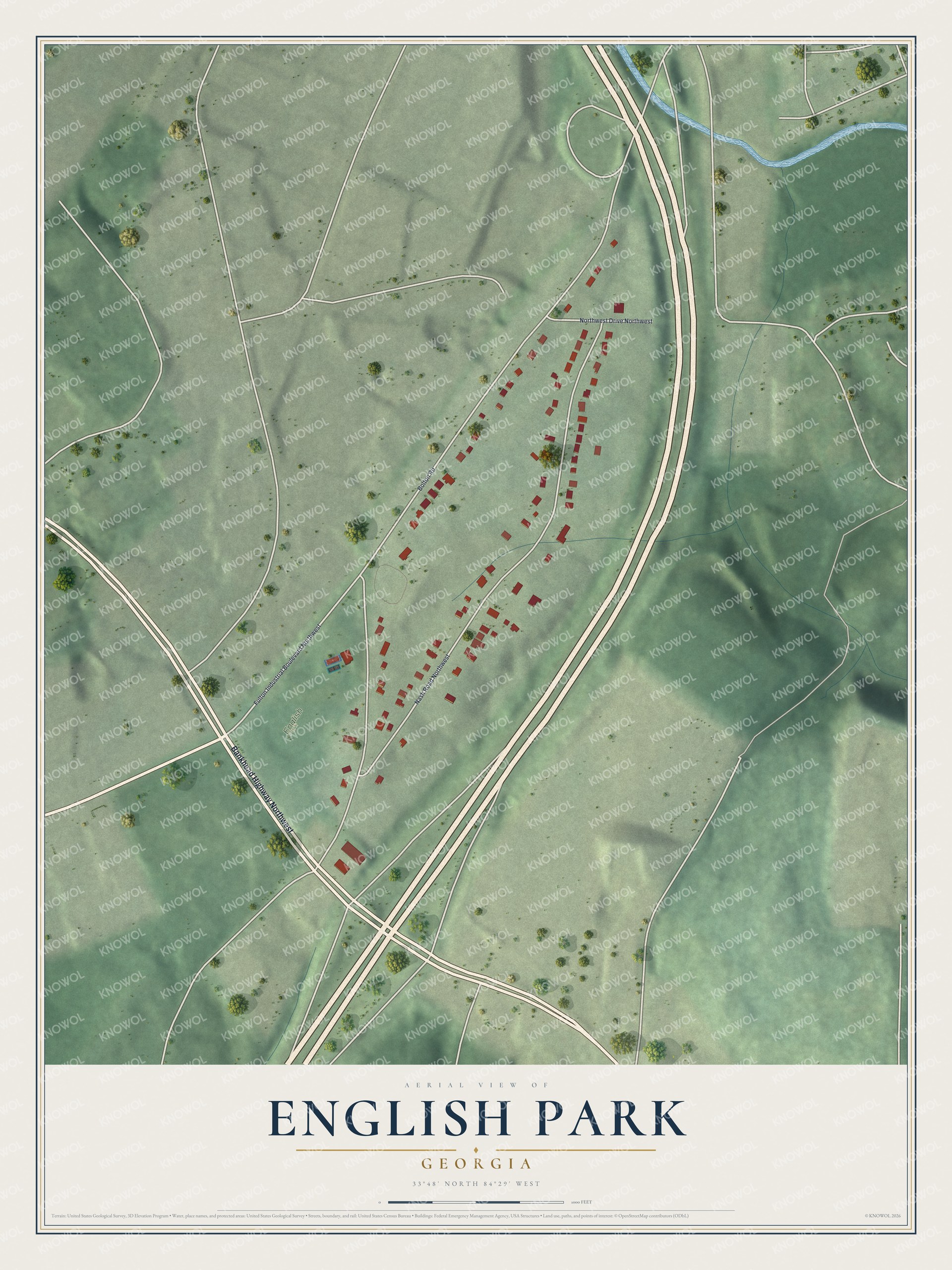 Watermarked full-map preview of English Park, Georgia