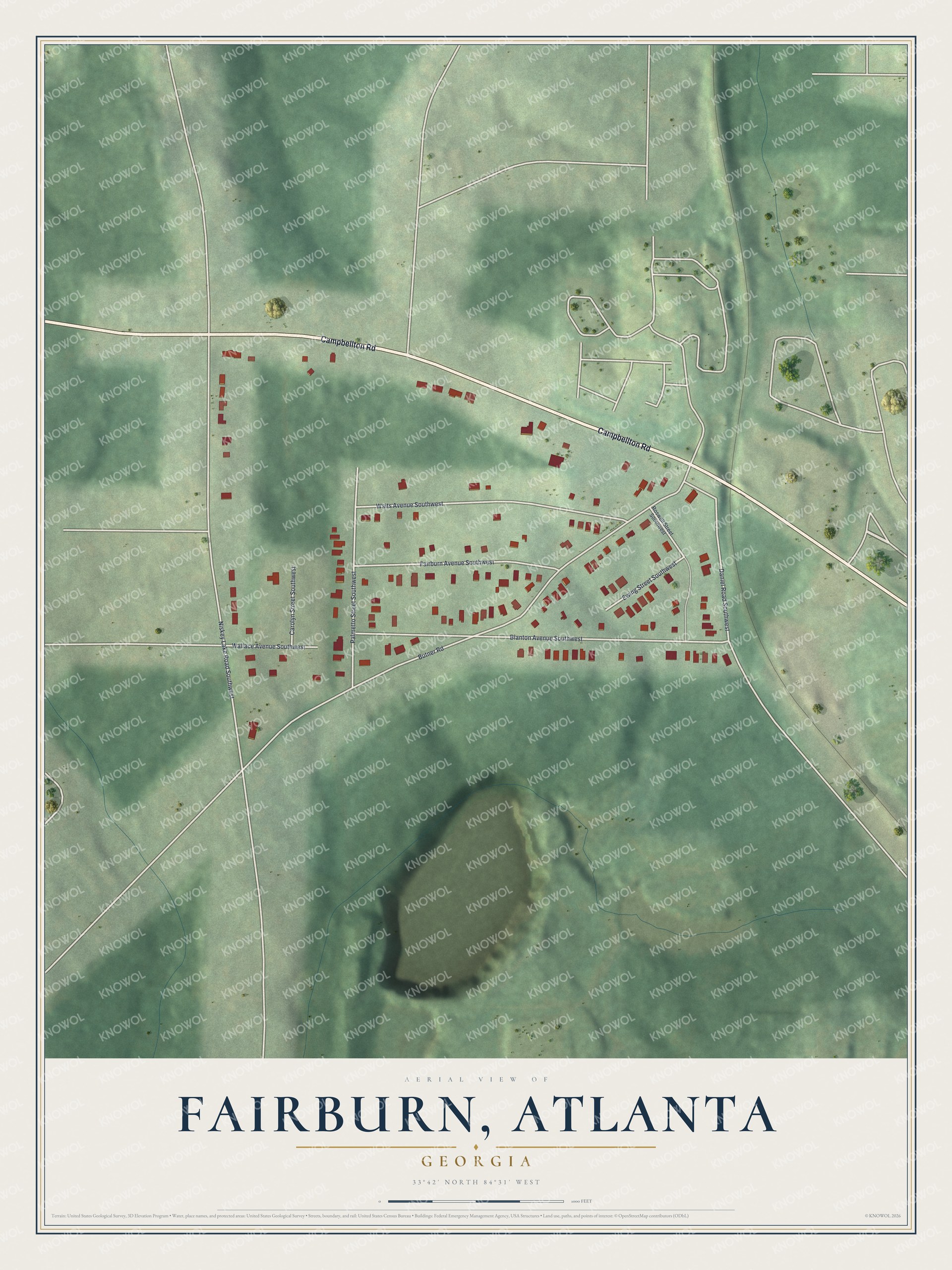 Watermarked full-map preview of Fairburn, Georgia