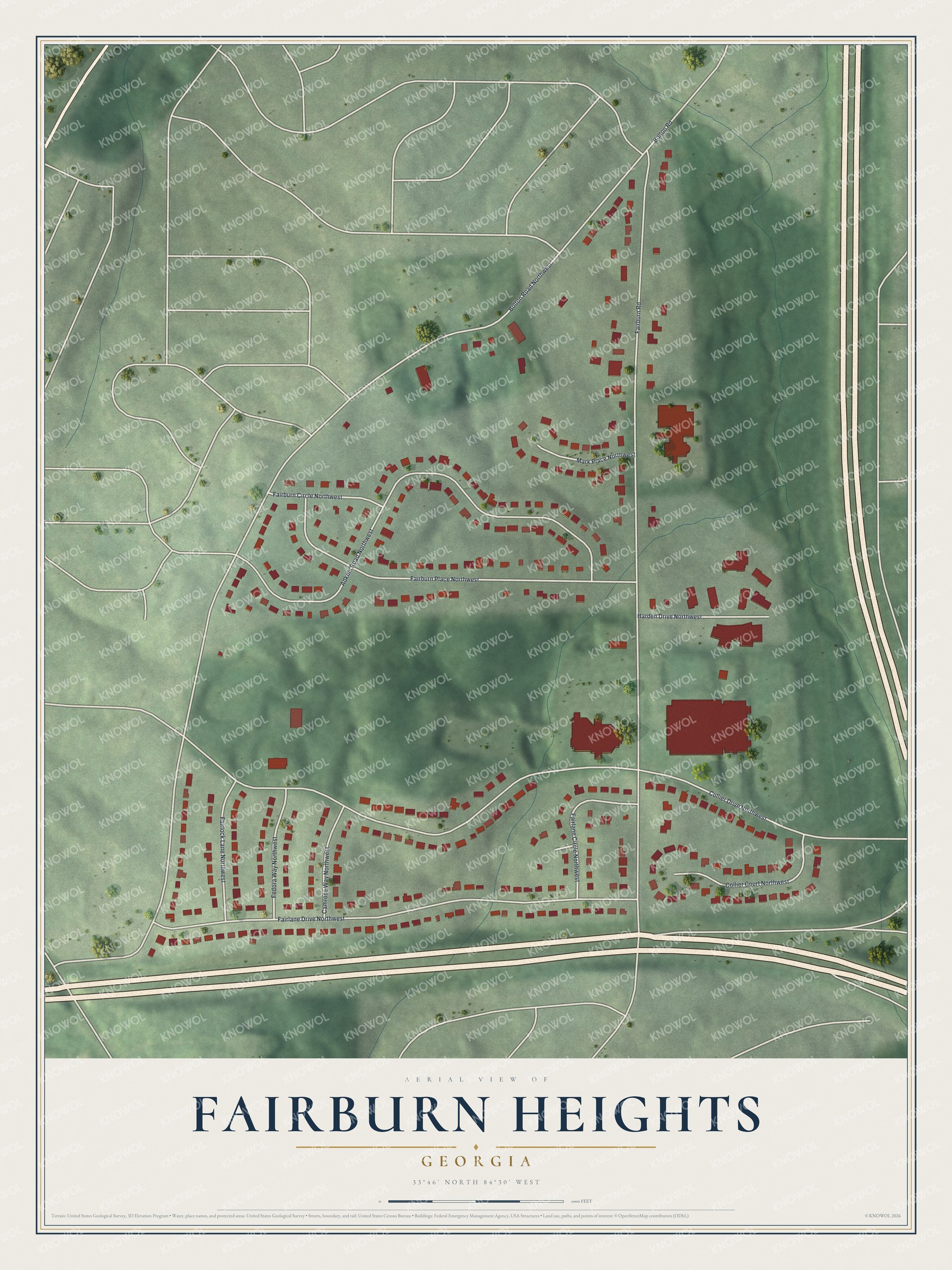 Watermarked full-map preview of Fairburn Heights, Georgia