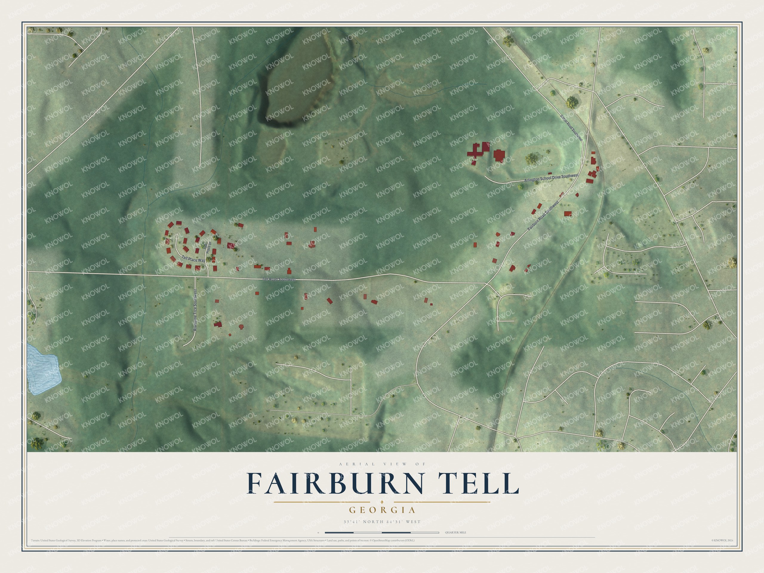 Watermarked full-map preview of Fairburn Tell, Georgia