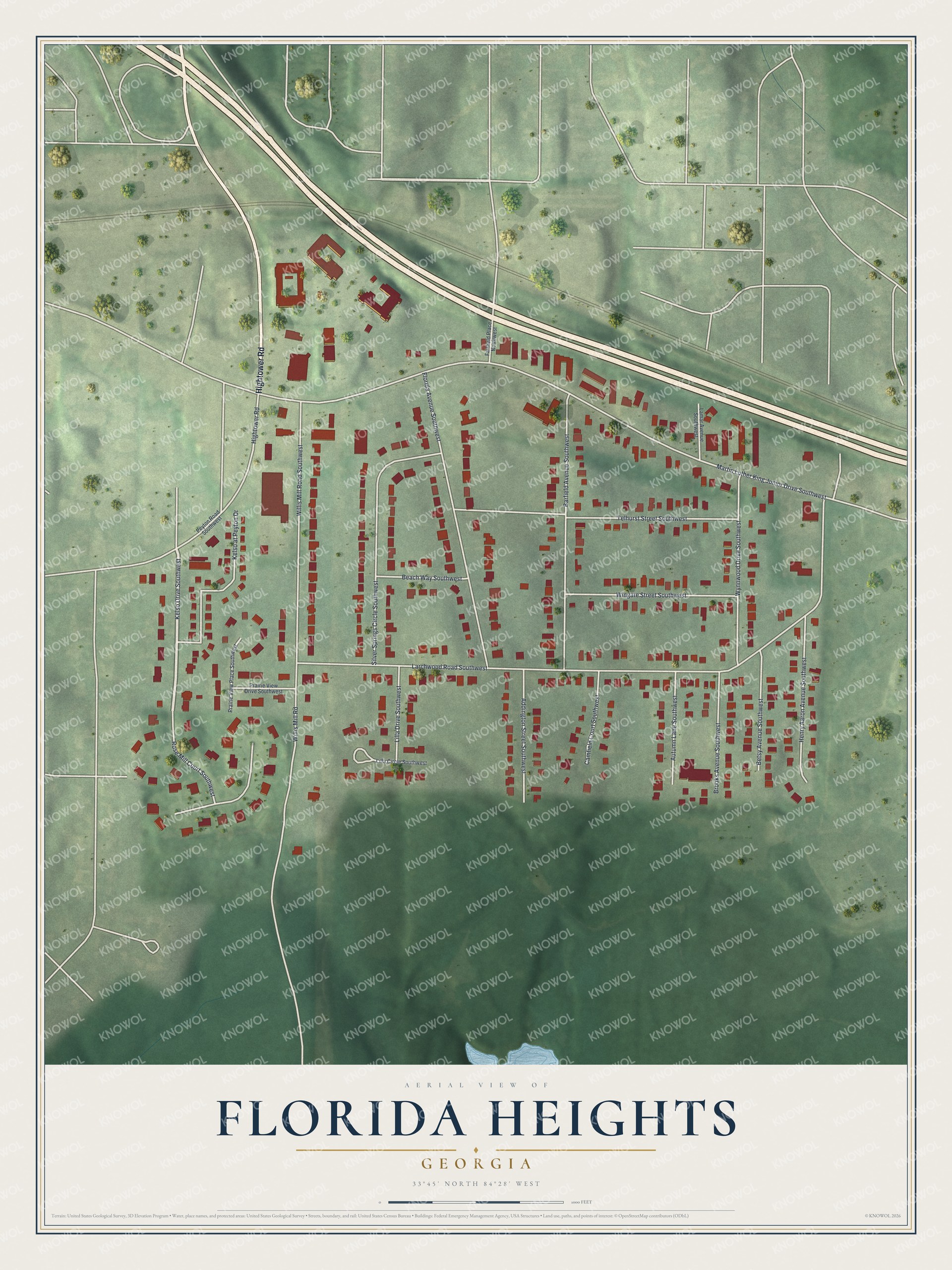 Watermarked full-map preview of Florida Heights, Georgia