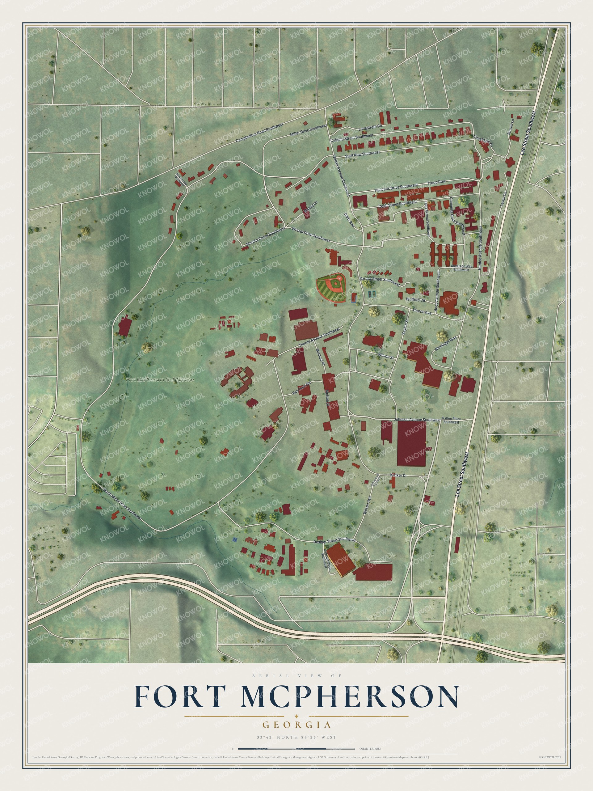 Watermarked full-map preview of Fort McPherson, Georgia